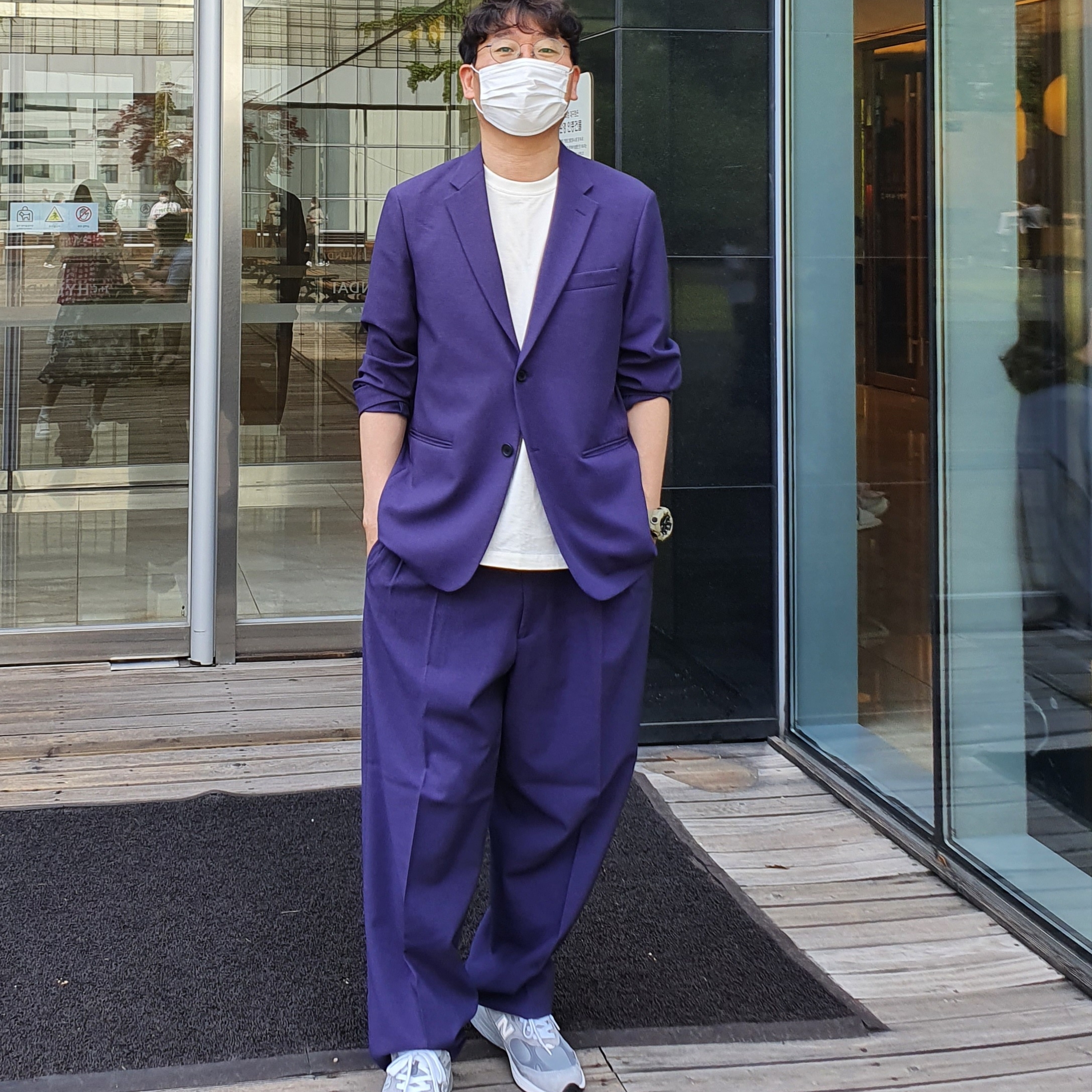 New Balance 993 Made in USA Grey - D Standard, Uniqlo x Marni Tailored Jacket Blue 착용 스타일