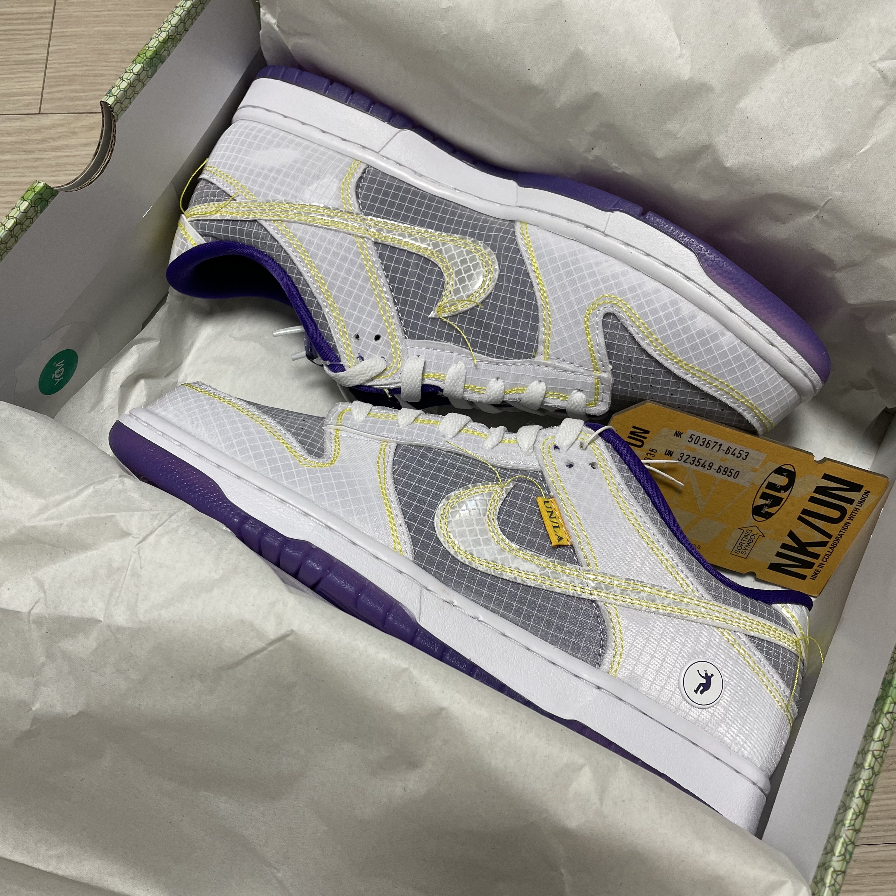 Nike x Union Dunk Low Passport Pack Court Purple White 착용 스타일