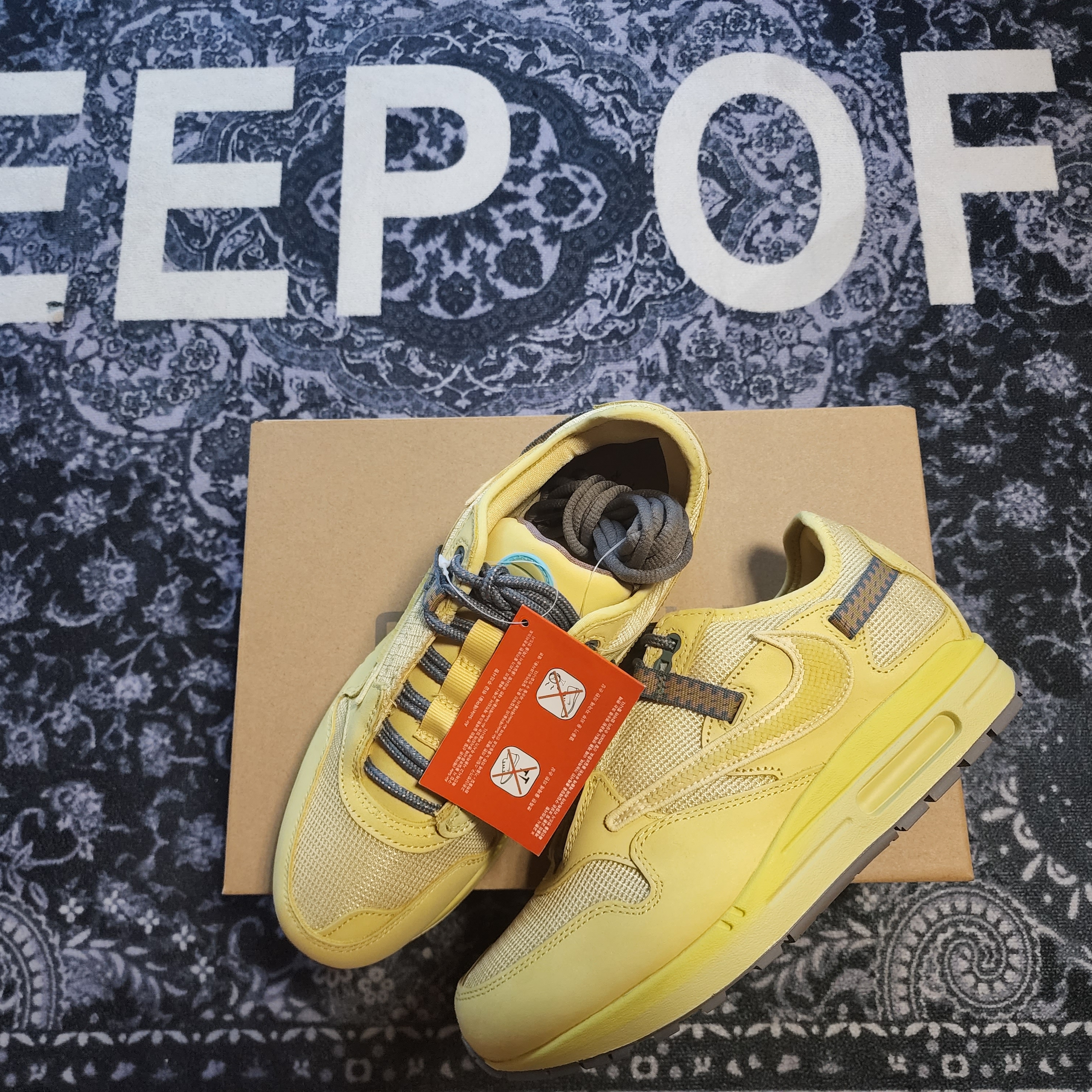 Nike x Travis Scott Air Max 1 Cact.us Gold 착용 스타일 - 4