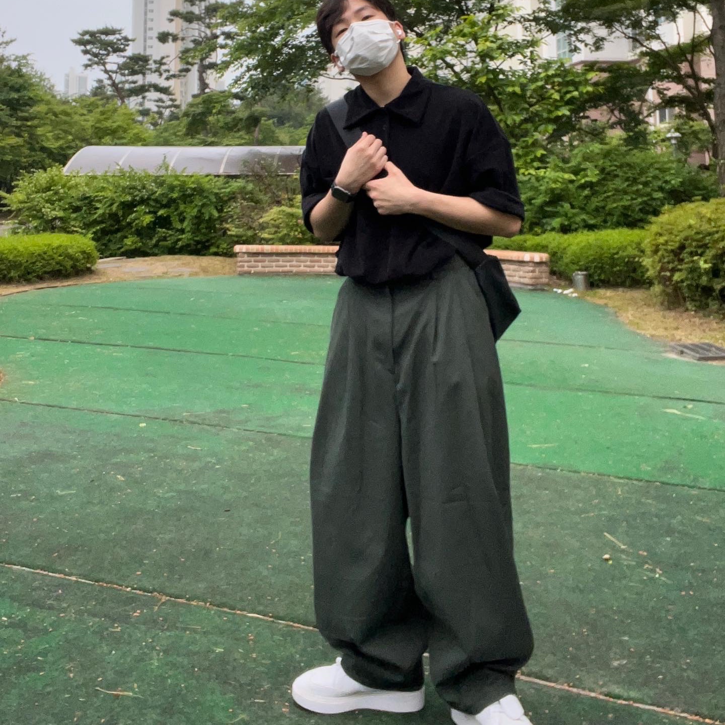 Nike x Peaceminusone Kwondo1 White 착용 스타일 - 4