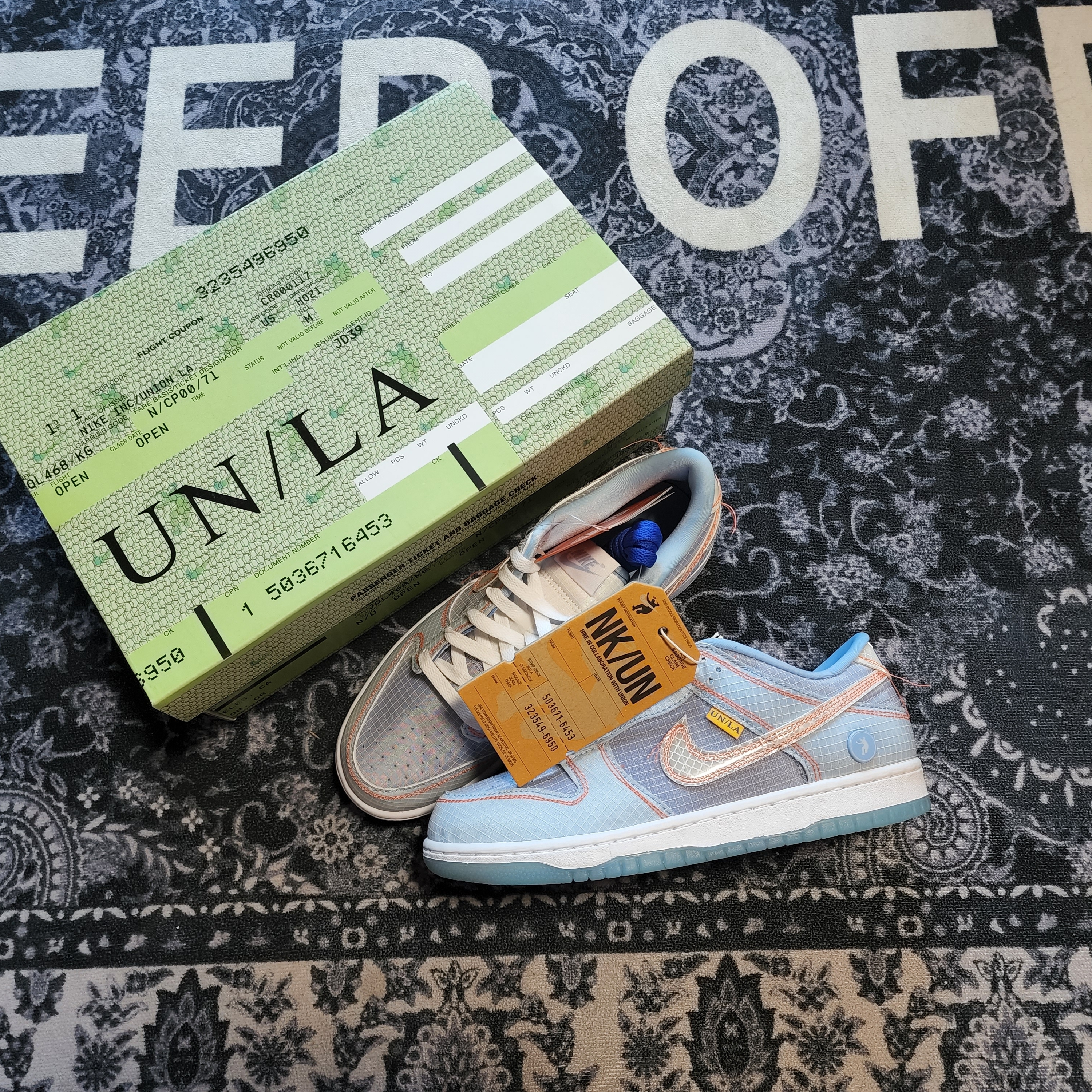 Nike x Union Dunk Low Passport Pack Argon 착용 스타일 - 3