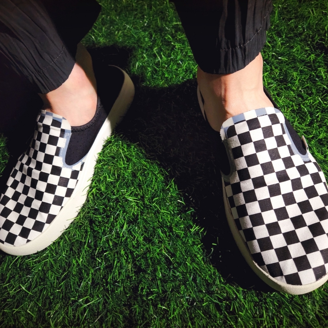 Vans Checkerboard Comfycush One Black 착용 스타일 - 4