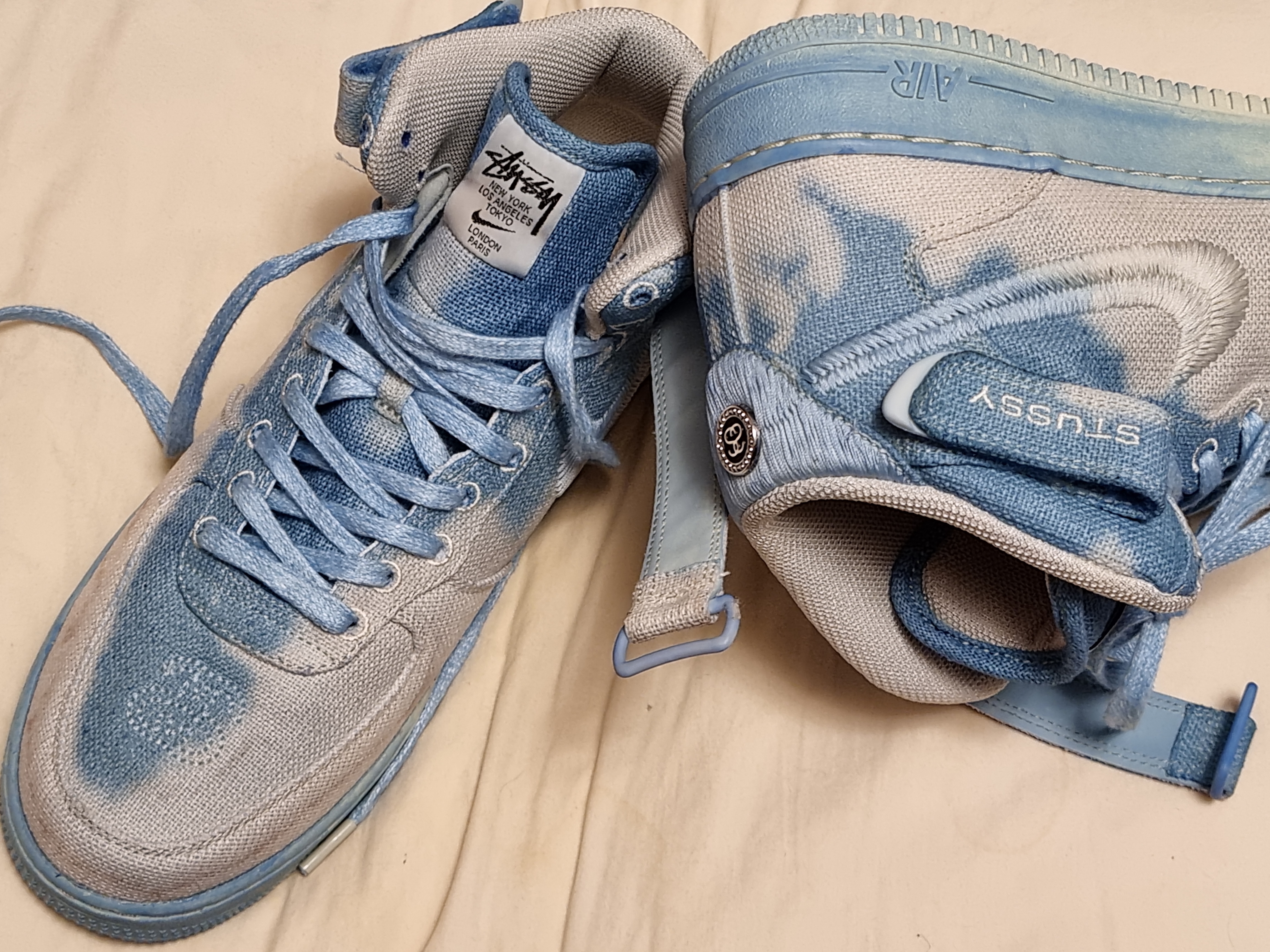 Nike x Stussy Air Force 1 '07 Mid SP Fossil 착용 스타일 - 1