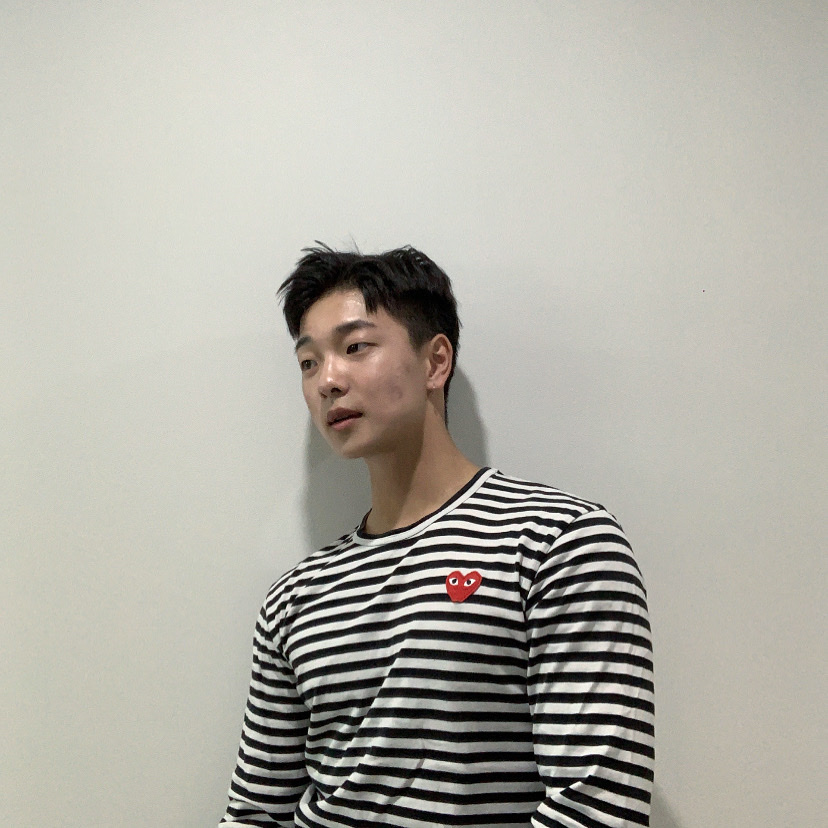 (W) Play Comme des Garcons Striped LS T-Shirt Black White 착용 스타일