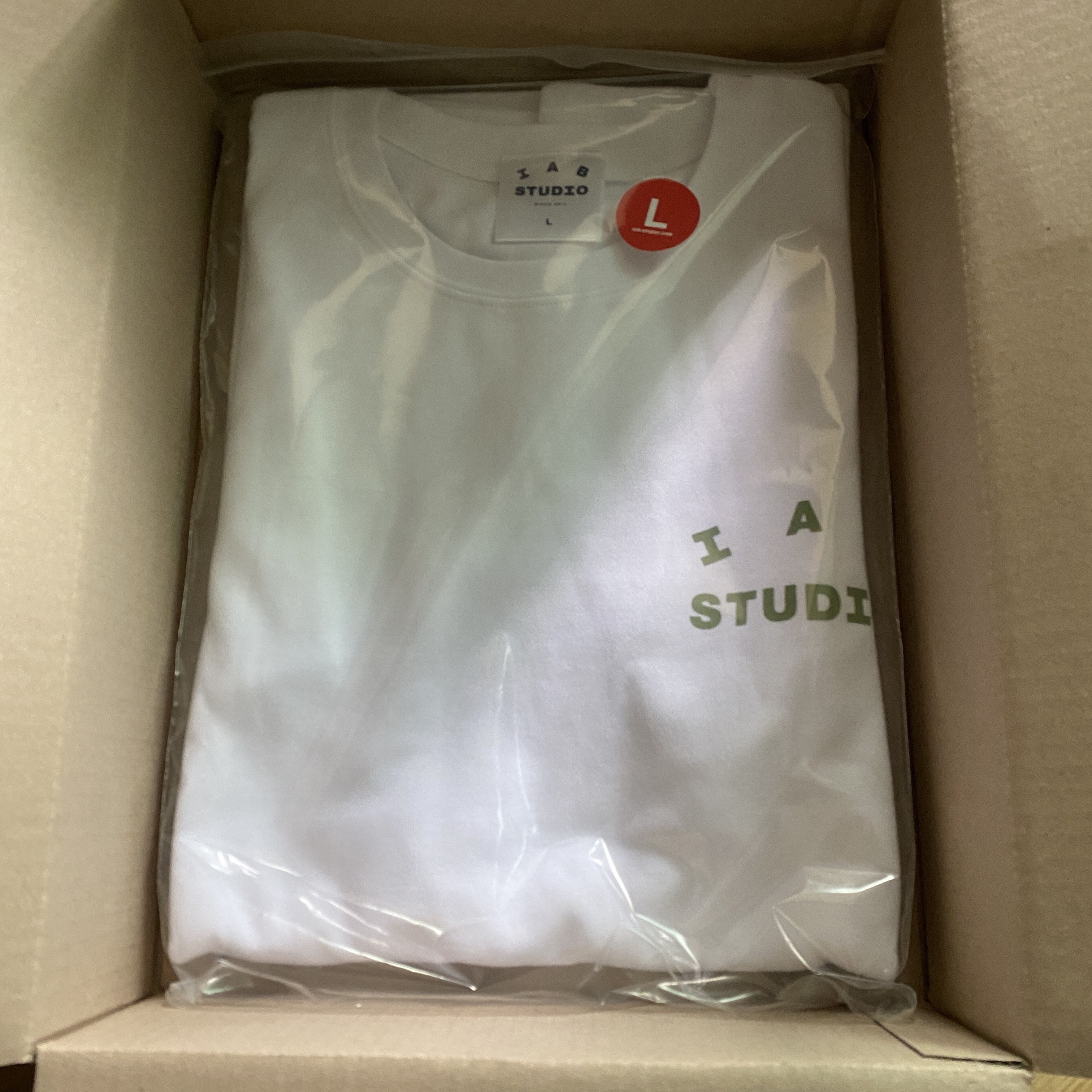 IAB Studio T-Shirt White Light Green 착용 스타일
