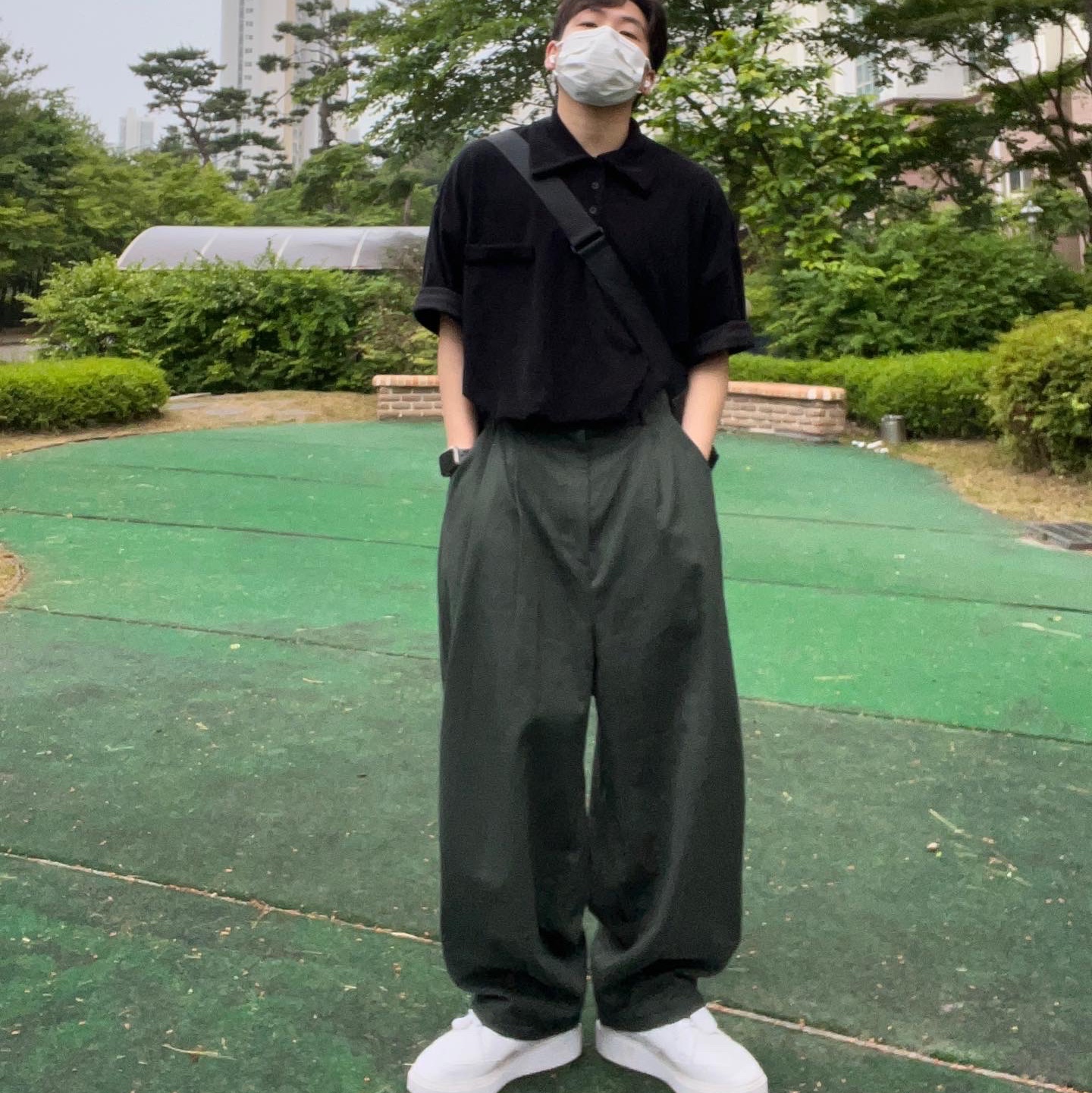 Nike x Peaceminusone Kwondo1 White 착용 스타일 - 5