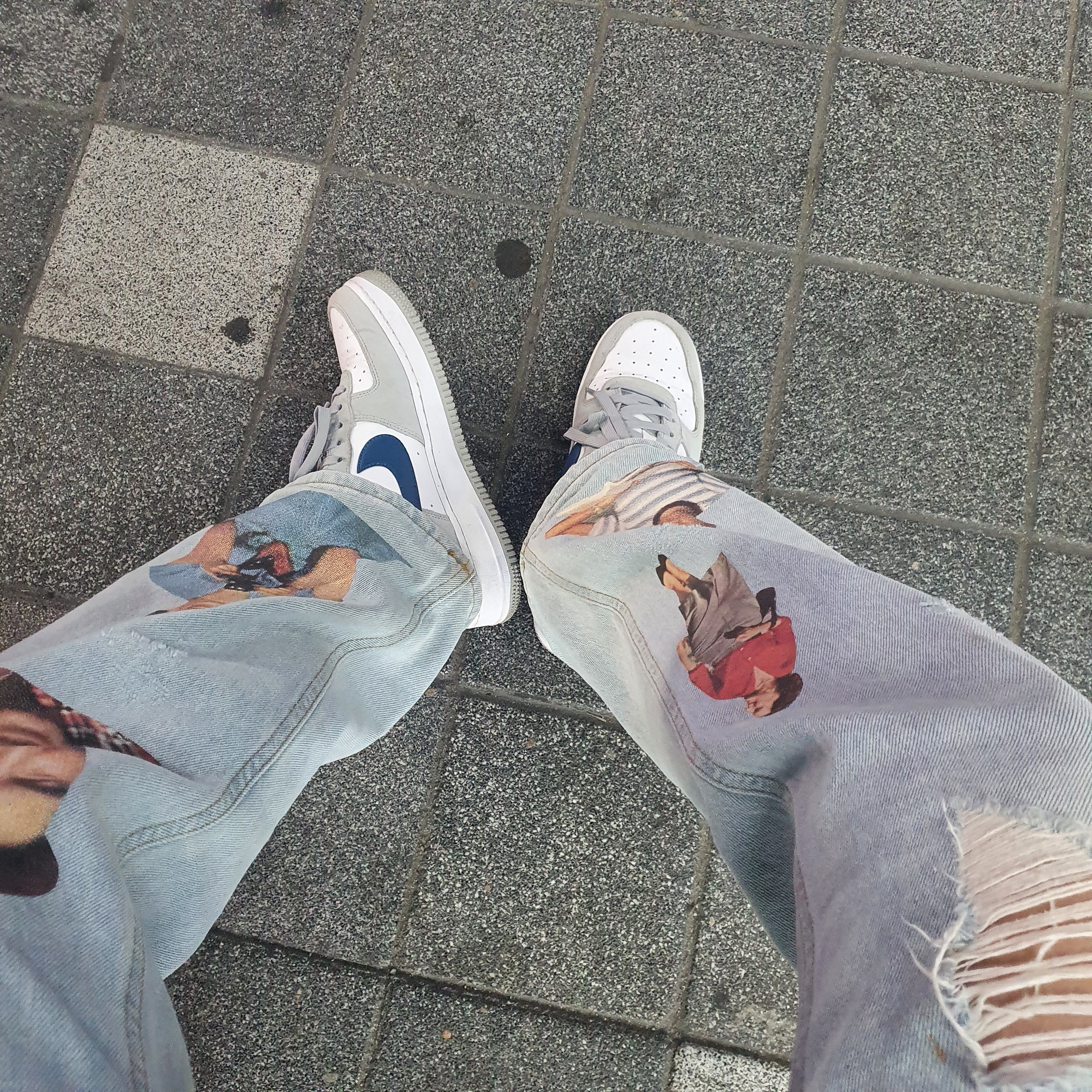 Nike Air Force 1 '07 LV8 Athletic Club Light Smoke Grey Marina 착용 스타일
