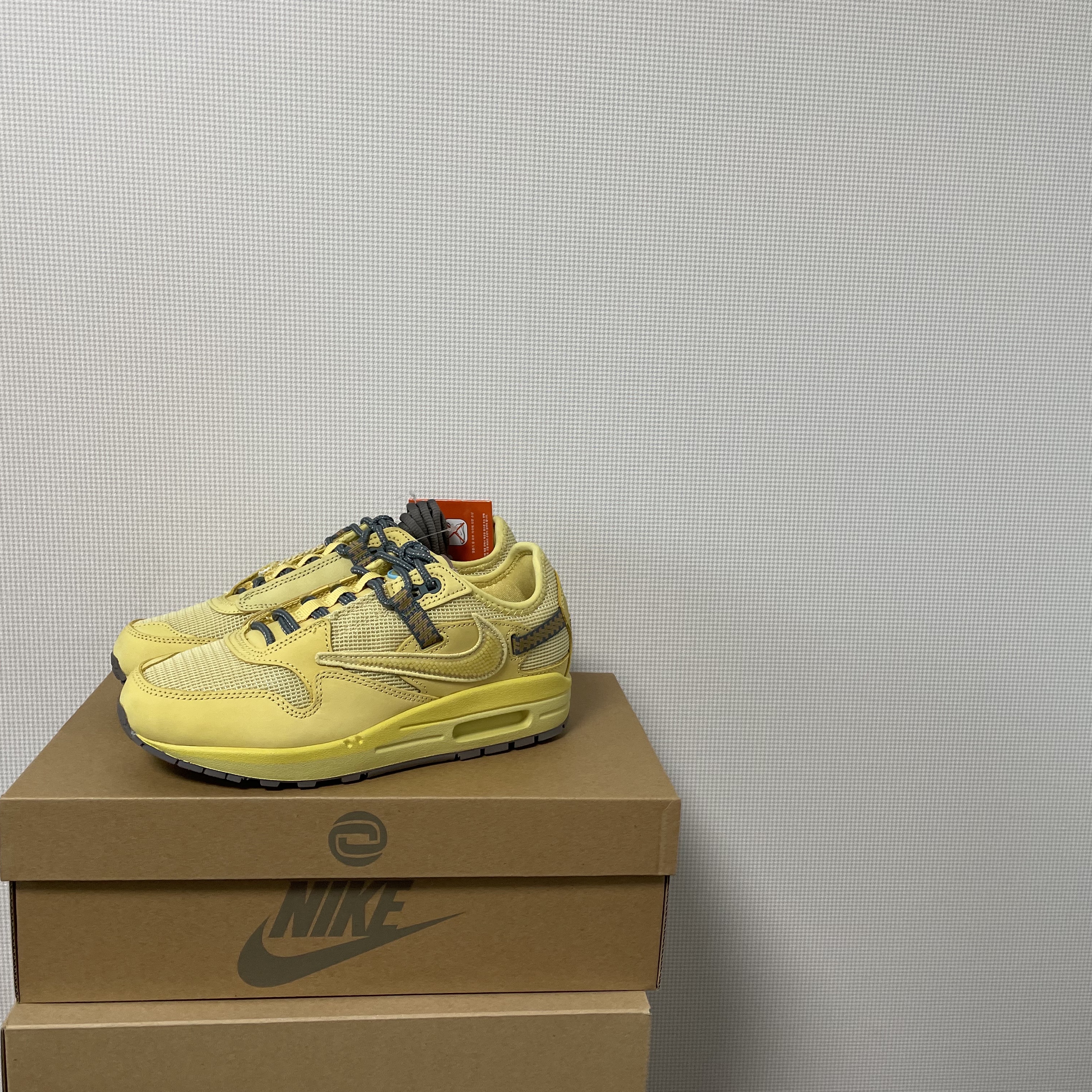 Nike x Travis Scott Air Max 1 Cact.us Gold 착용 스타일 - 5