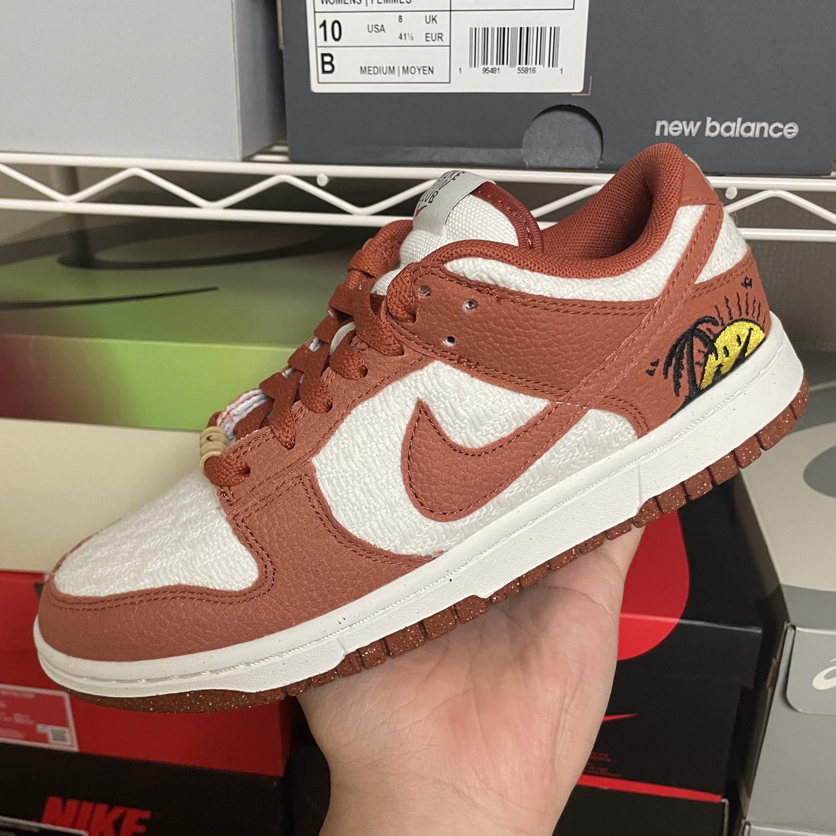 (W) Nike Dunk Low SE Sun Club Burnt Sunrise 착용 스타일 - 1