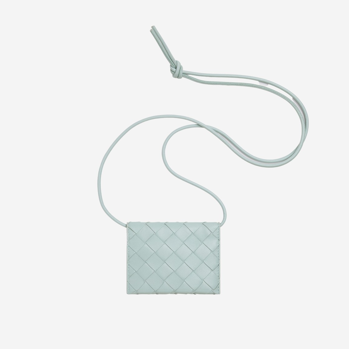 Bottega Veneta Card Case on Strap Teal Washed 상세 이미지 1