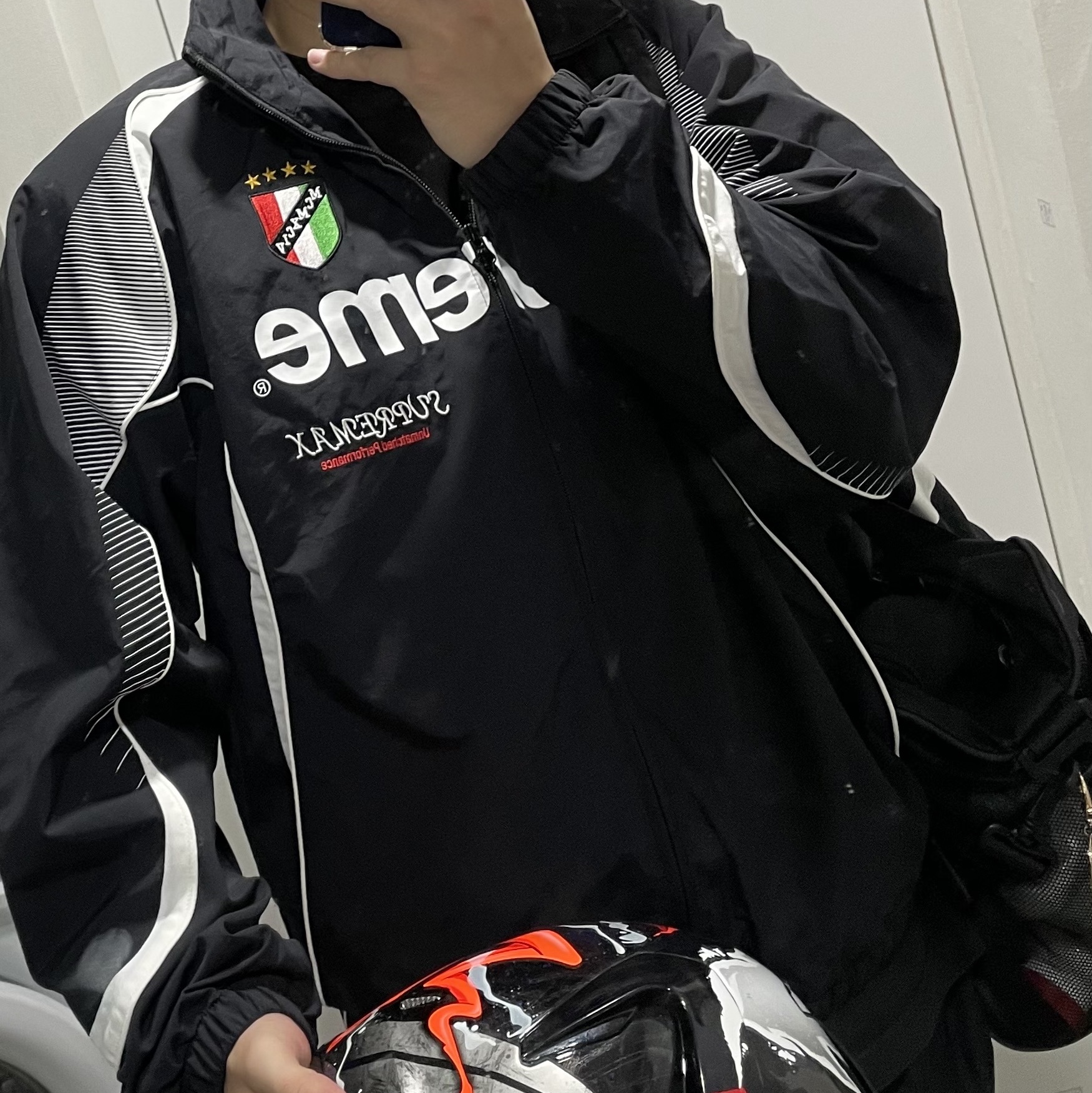 Supreme x Umbro Track Jacket Black - 22SS 착용 스타일