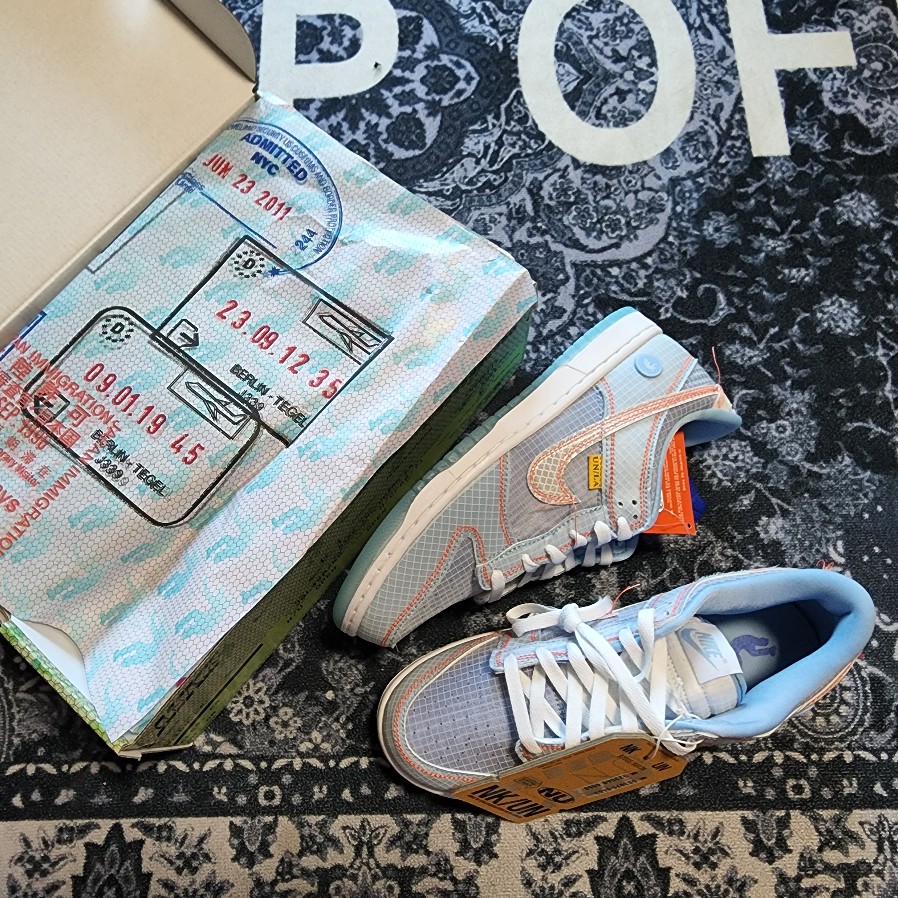 Nike x Union Dunk Low Passport Pack Argon 착용 스타일 - 2