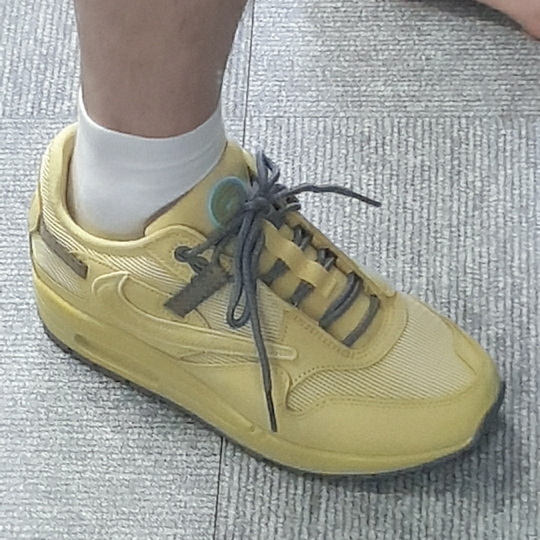 Nike x Travis Scott Air Max 1 Cact.us Gold 착용 스타일