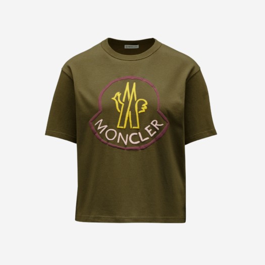 (W) 몽클레르 로고 티셔츠 그린 - 22SS