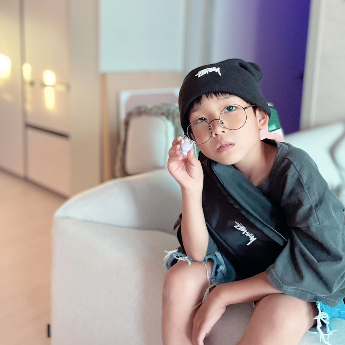 Nike x Stussy NRG Cuffed Beanie Black 착용 스타일