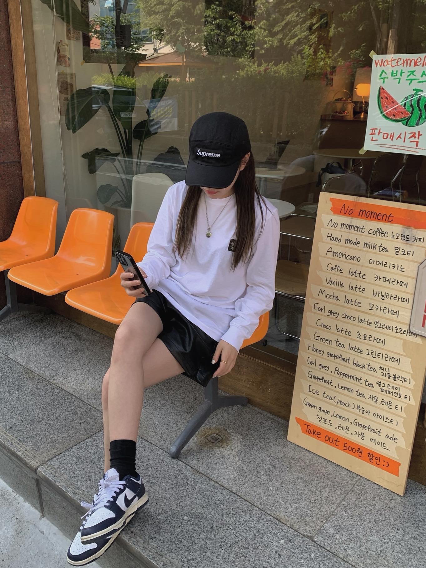Supreme Washed Chino Twill Camp Cap Black, Gucci Blind for Love Necklace Silver 착용 스타일 - 2