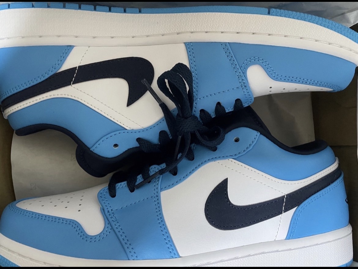 Jordan 1 Low Dark Powder Blue 착용 스타일