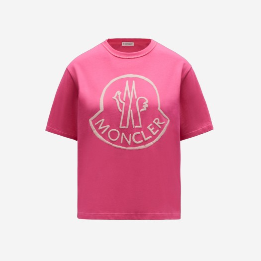 (W) 몽클레르 로고 티셔츠 버블검 핑크 - 22SS