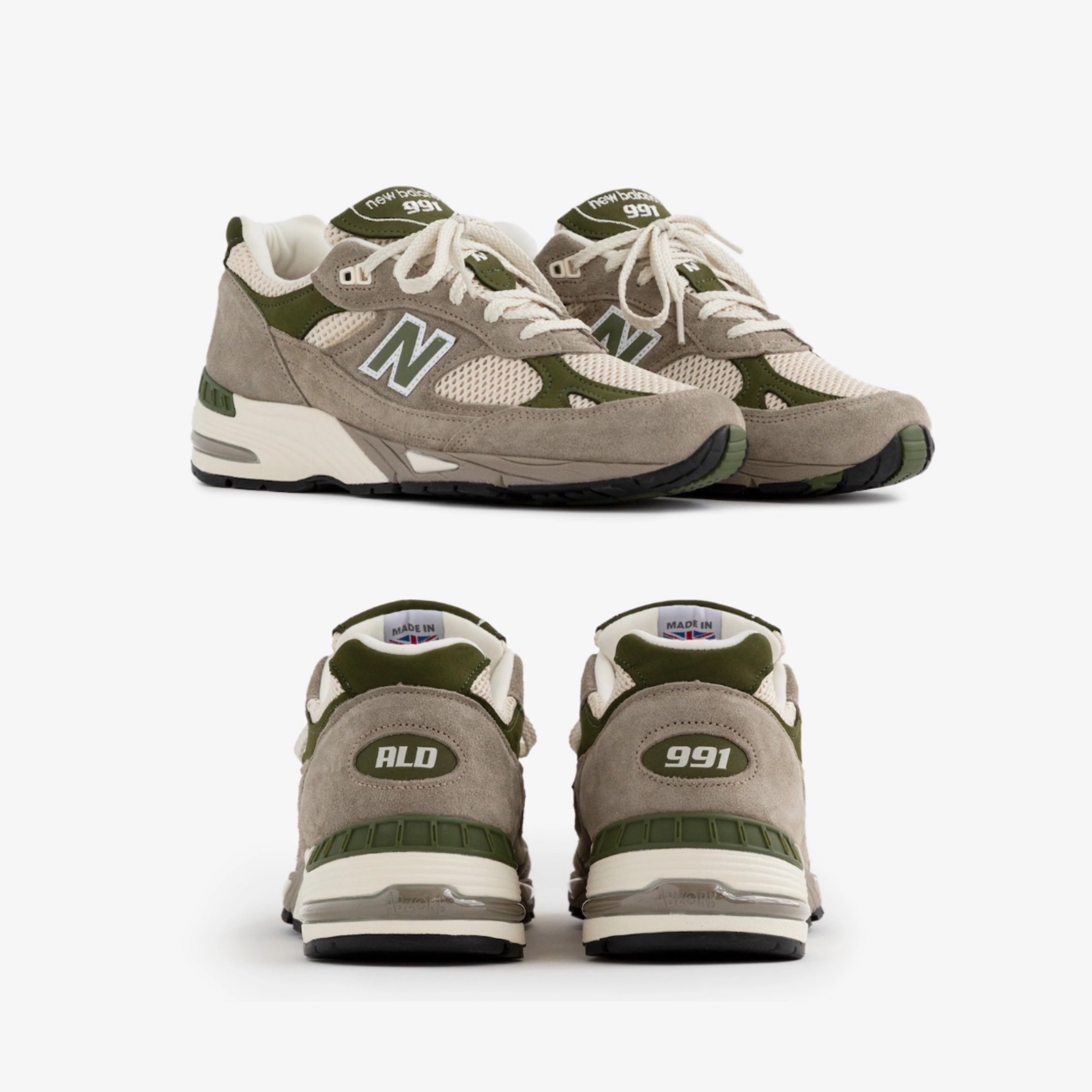 New Balance x Aime Leon Dore 991 Made in UK Tan, New Balance x Aime Leon Dore 991 Made in UK Grey 착용 스타일 - 3