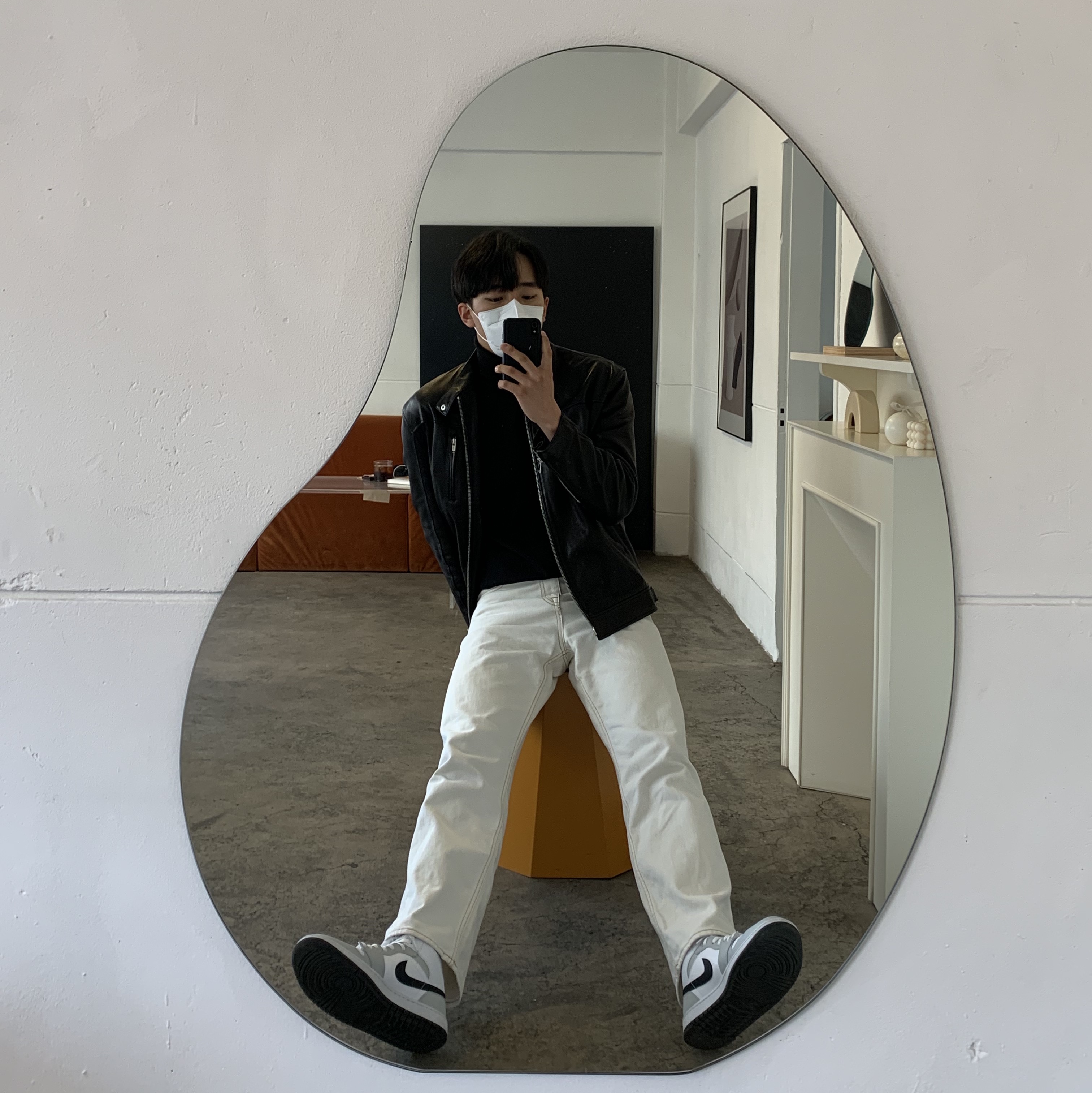 (W) Jordan 1 Mid Grey Fog 착용 스타일