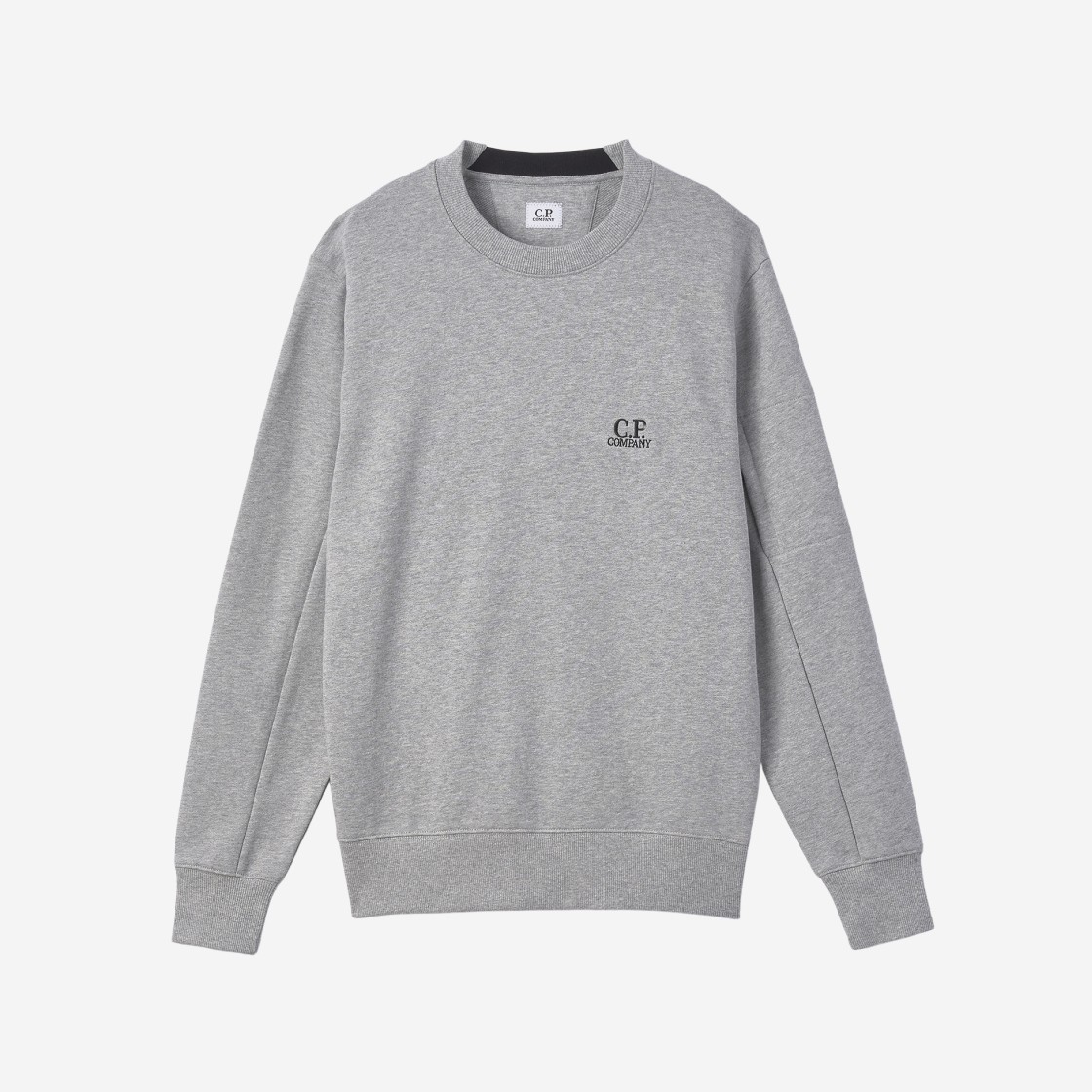 C.P. Company Diagonal Raised Fleece Logo Sweatshirt Grey Melange - 21FW 상세 이미지 1