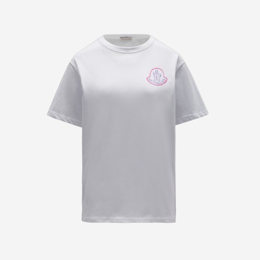 (W) 몽클레르 프린트 티셔츠 옵티컬 화이트 - 22SS