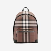 Burberry Check JETT Canvas Backpack Dark Birch Brown