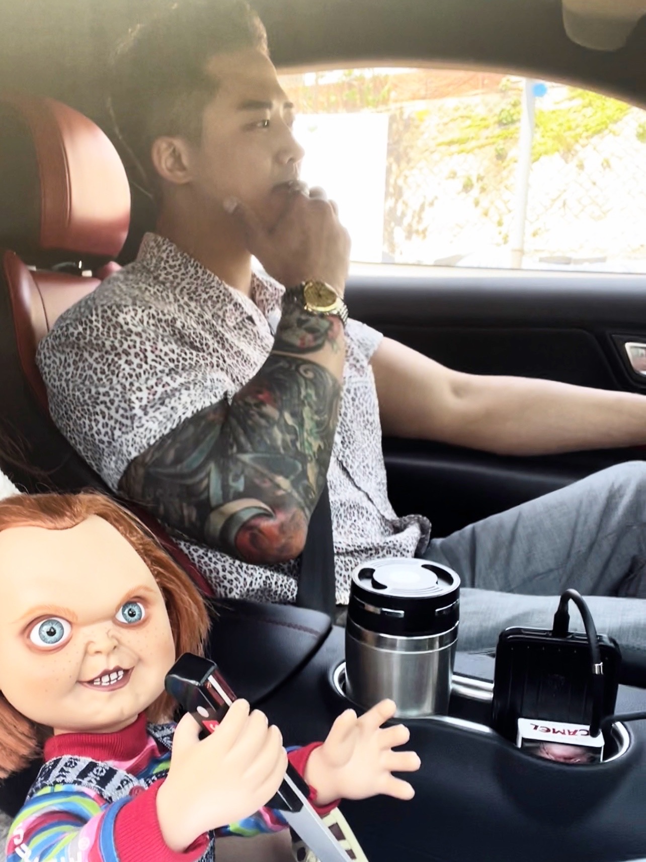 Supreme Leopard Silk S/S Shirt Pink - 22SS, Supreme Chucky Doll - 20FW 착용 스타일 - 3