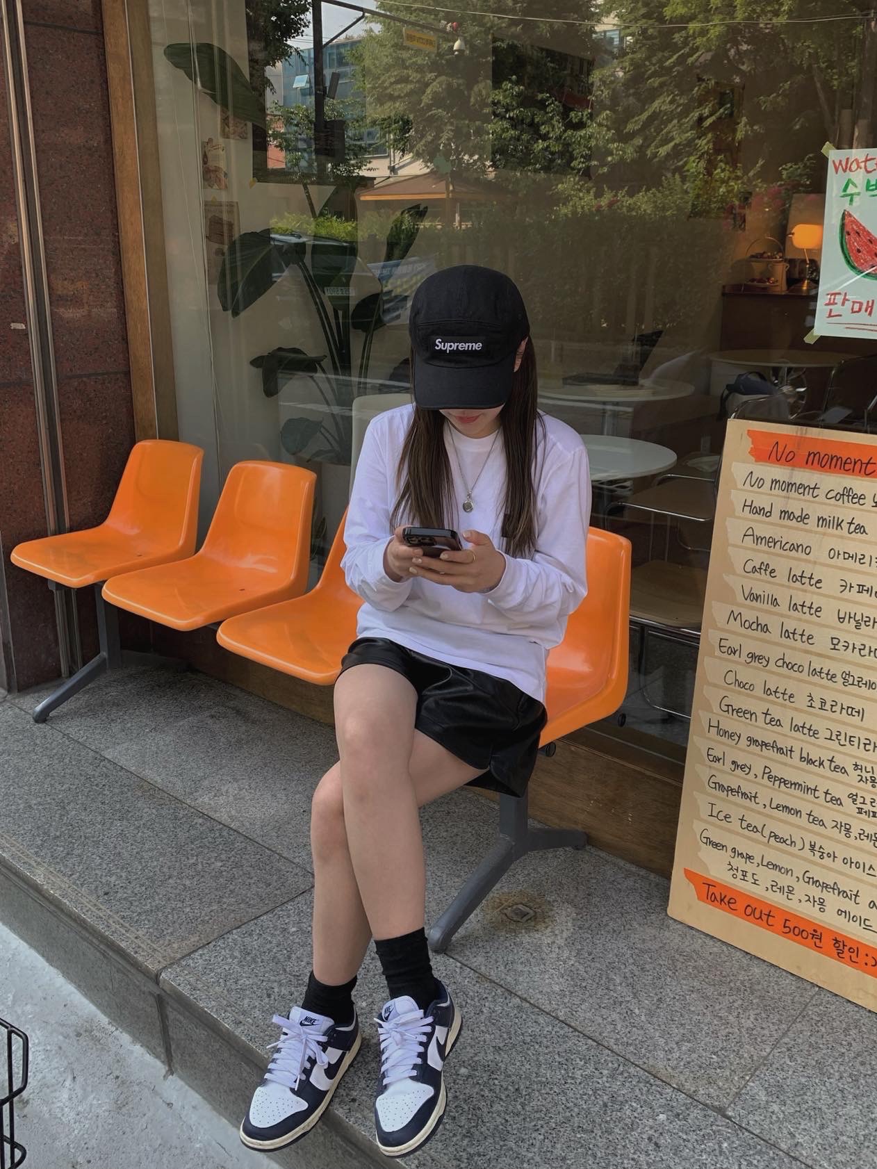 Supreme Washed Chino Twill Camp Cap Black, Gucci Blind for Love Necklace Silver 착용 스타일 - 1