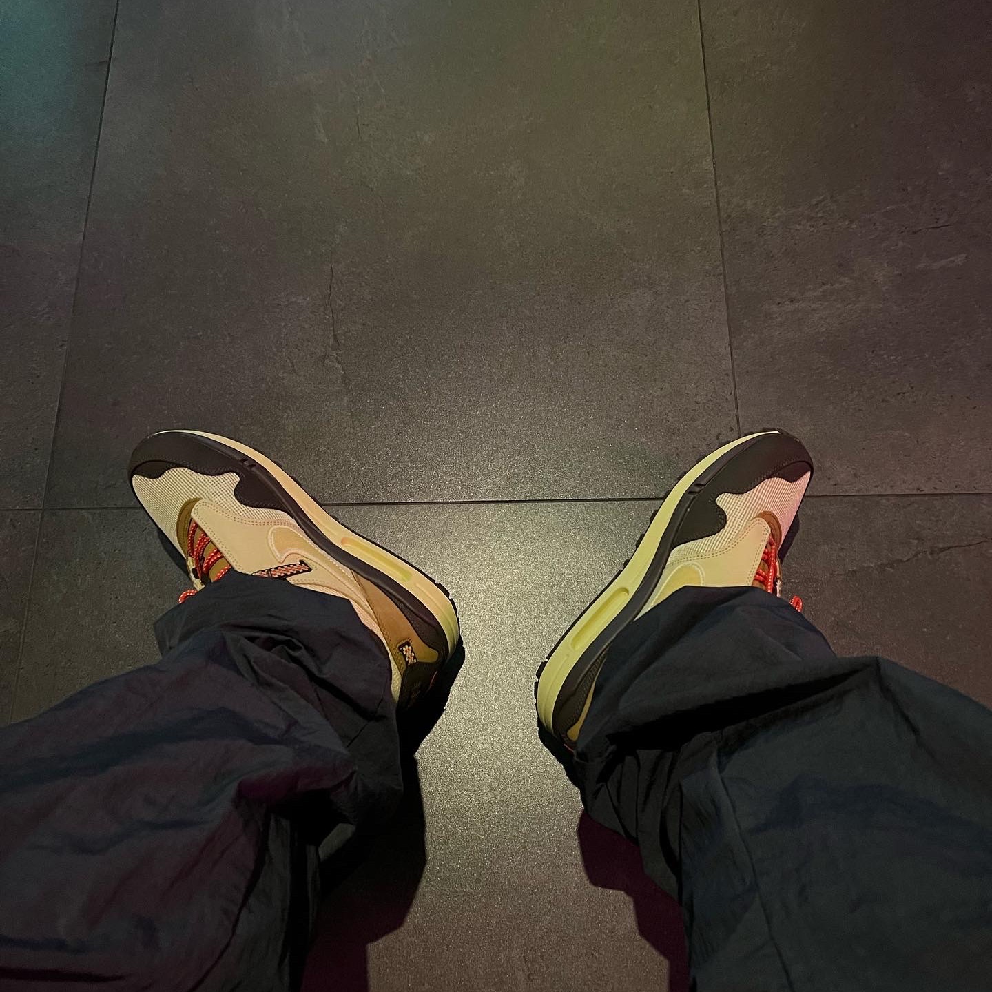 Nike x Travis Scott Air Max 1 Cact.us Brown 착용 스타일 - 2