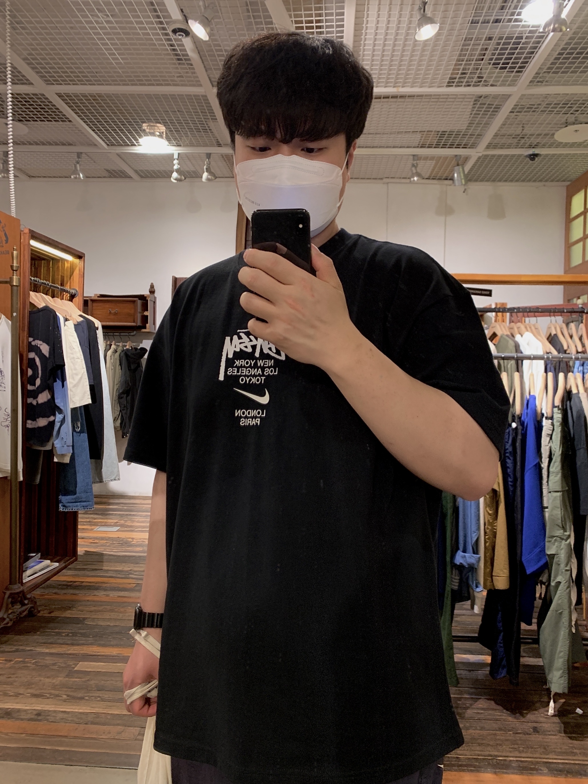 Nike x Stussy WT T-Shirt Black - US/EU 착용 스타일