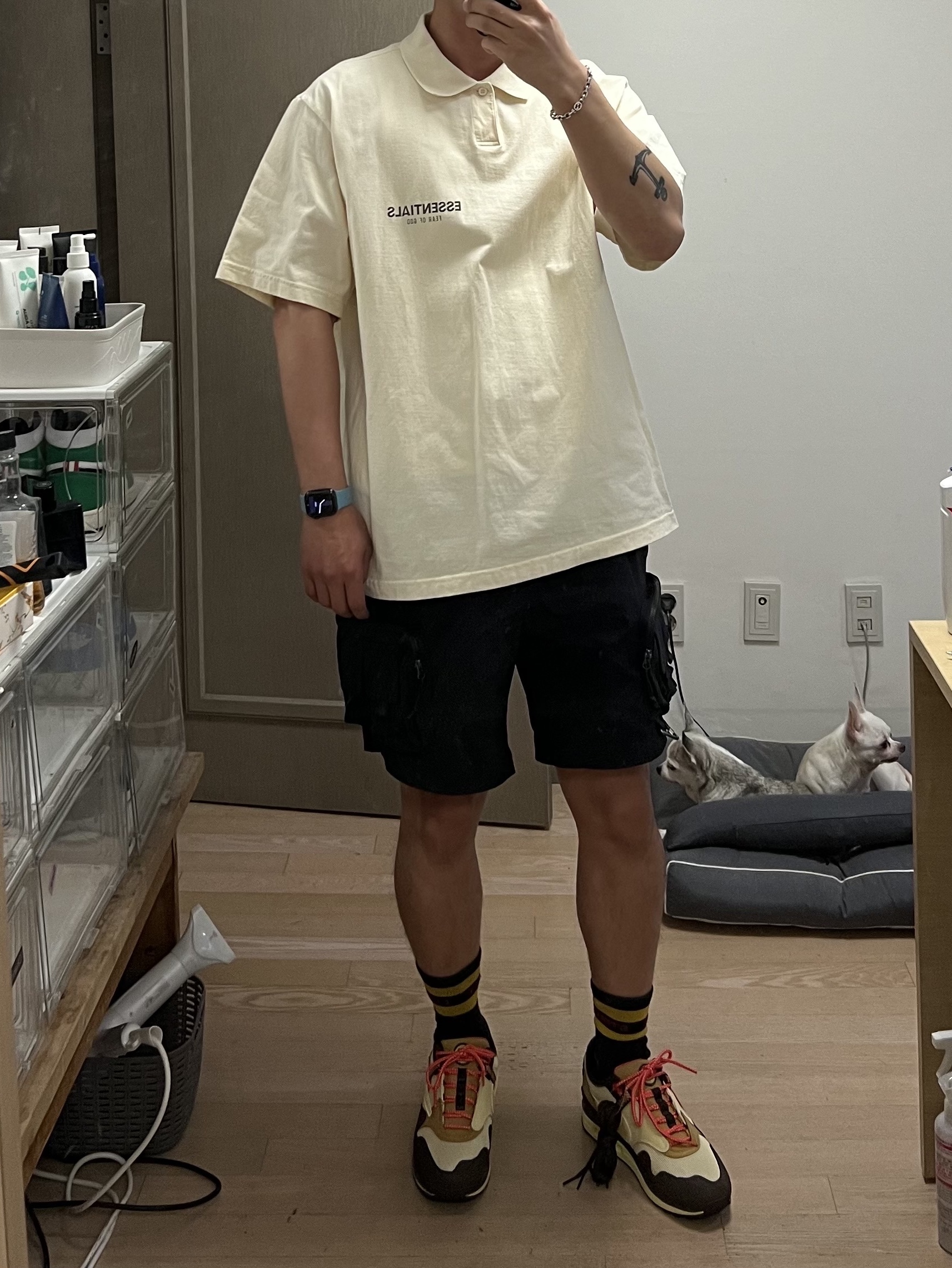 Nike x Travis Scott Air Max 1 Cact.us Brown, Nike ACG Cargo Shorts Black - US/EU 착용 스타일 - 4