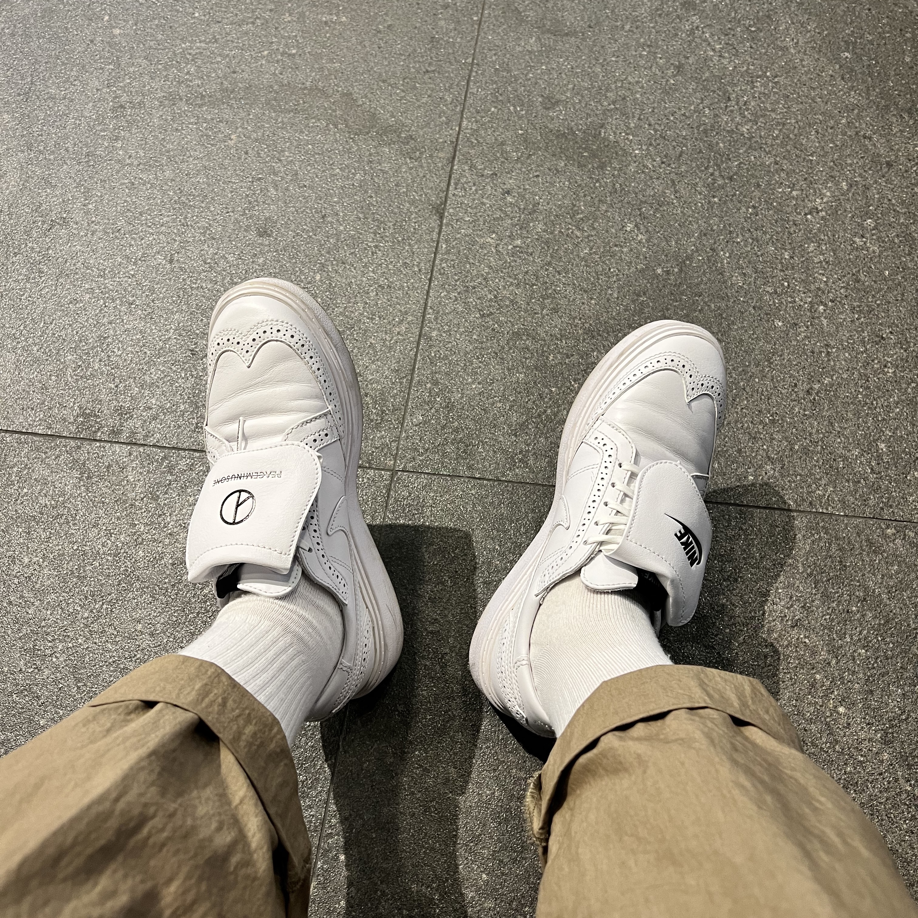 Nike x Peaceminusone Kwondo1 White 착용 스타일