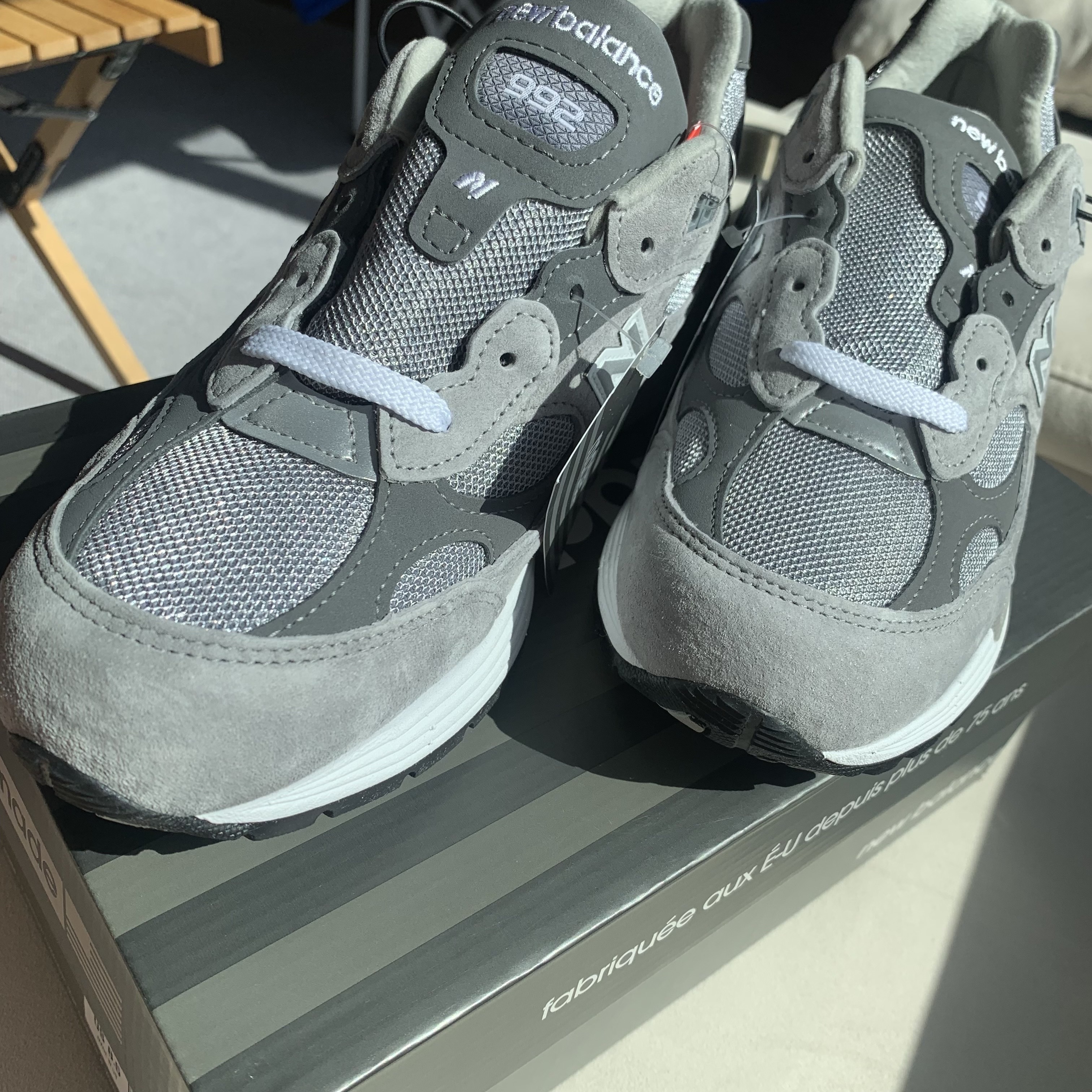 New Balance 992 Made in USA Grey - D Standard 착용 스타일