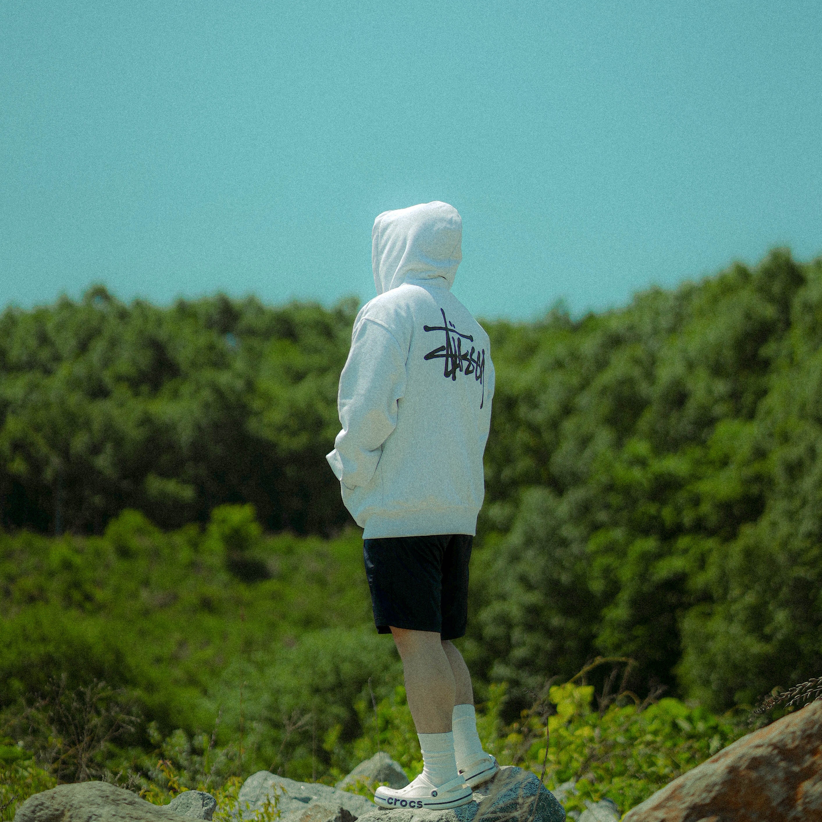 Stussy Basic Stussy Hoodie Ash Heather 2022 착용 스타일 - 1