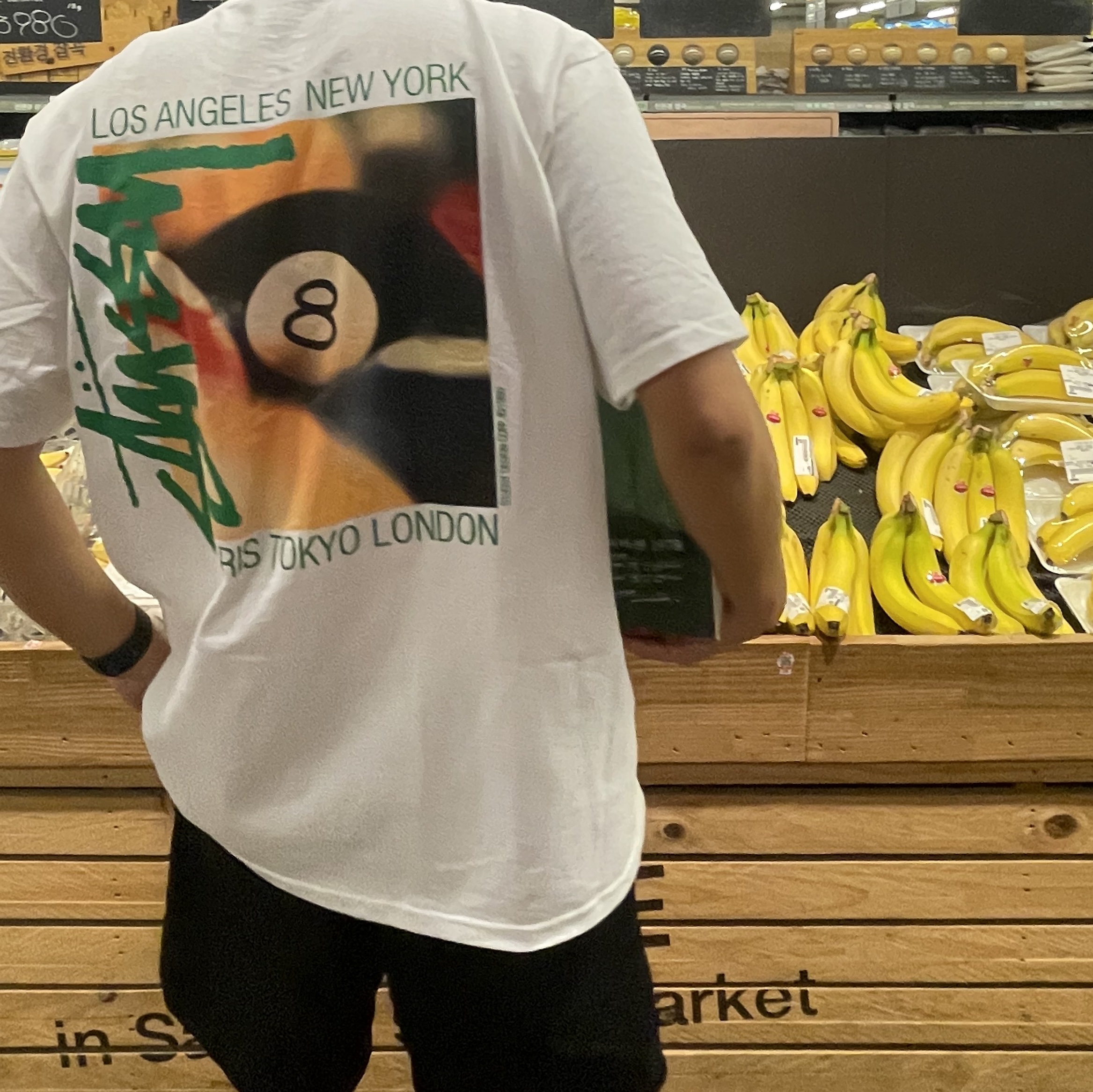 Stussy Billiards T-Shirt White 착용 스타일