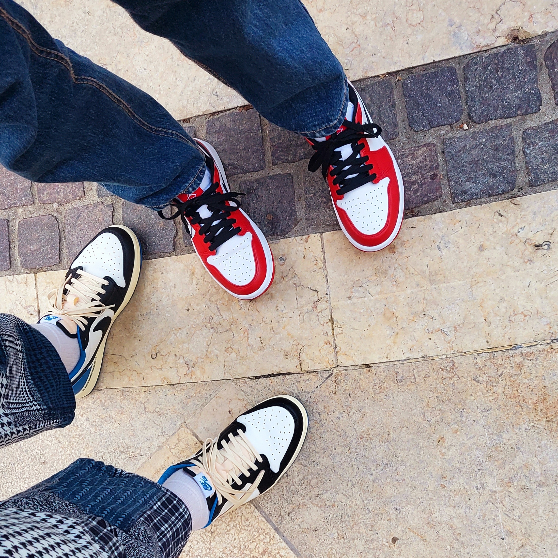 Jordan 1 x Travis Scott x Fragment Retro Low OG SP Military Blue, Jordan 1 Low Golf Chicago 착용 스타일 - 4