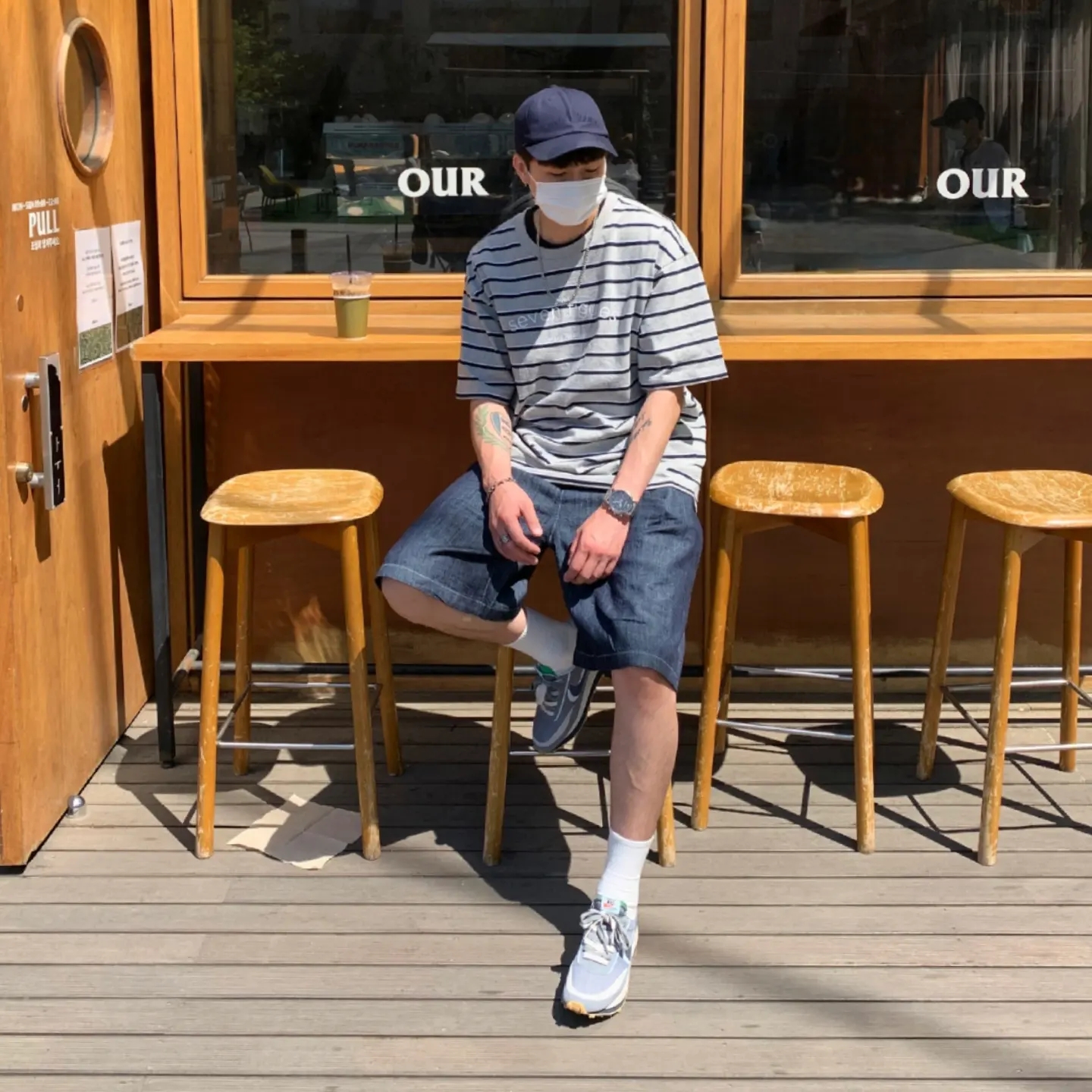 Nike x Sacai x Clot LDWaffle Cool Grey 착용 스타일 - 1