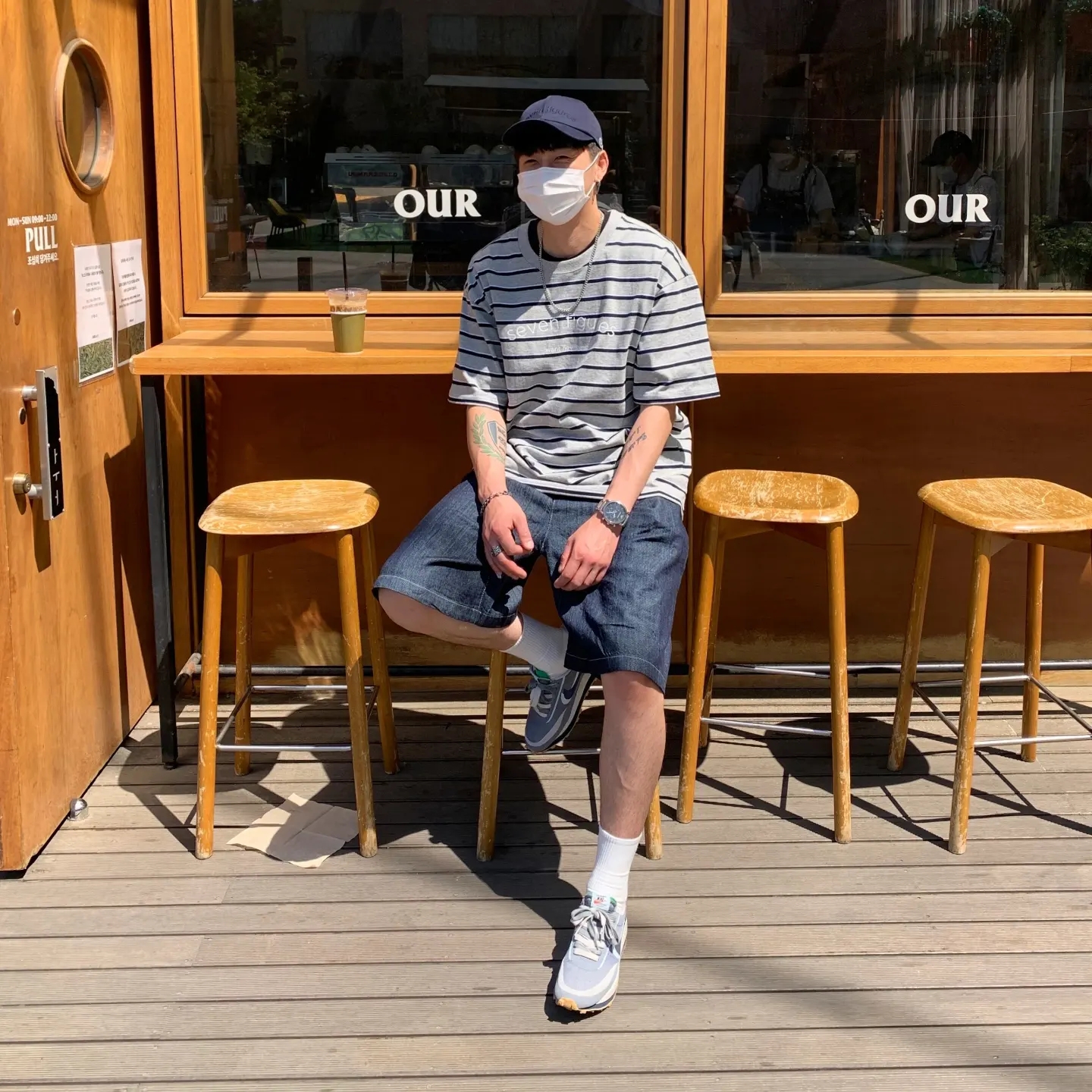 Nike x Sacai x Clot LDWaffle Cool Grey 착용 스타일 - 2
