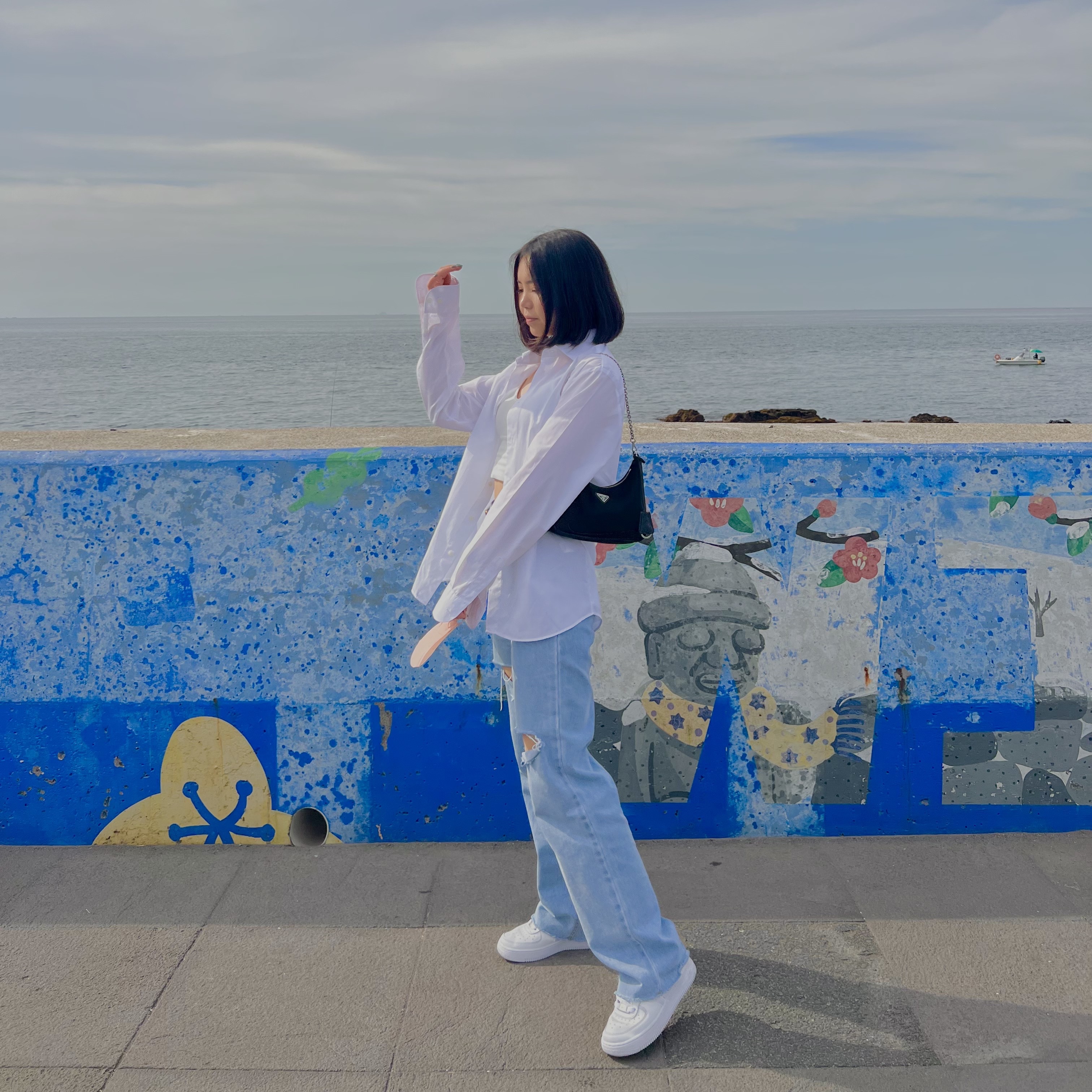 Nike Air Force 1 '07 Low White, (W) Nike Air Force 1 '07 Low White 착용 스타일 - 1