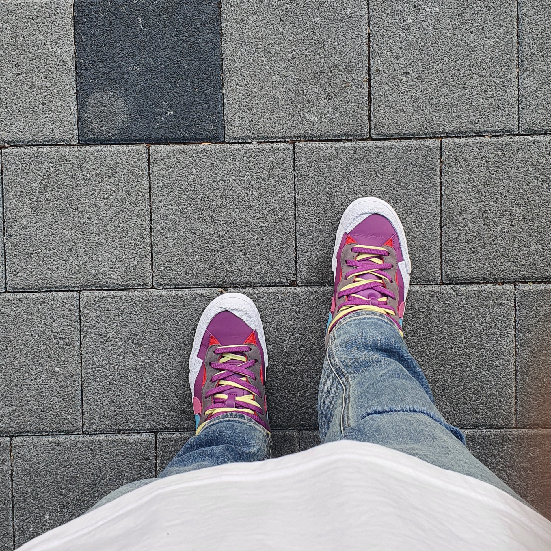 Nike x Sacai x Kaws Blazer Low Purple Dusk 착용 스타일
