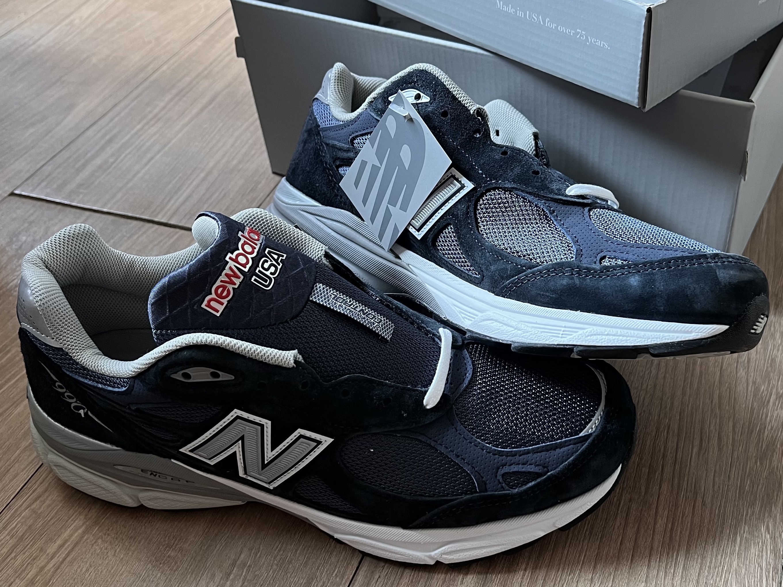 New Balance 990v3 Made in USA Navy - D Standard 착용 스타일
