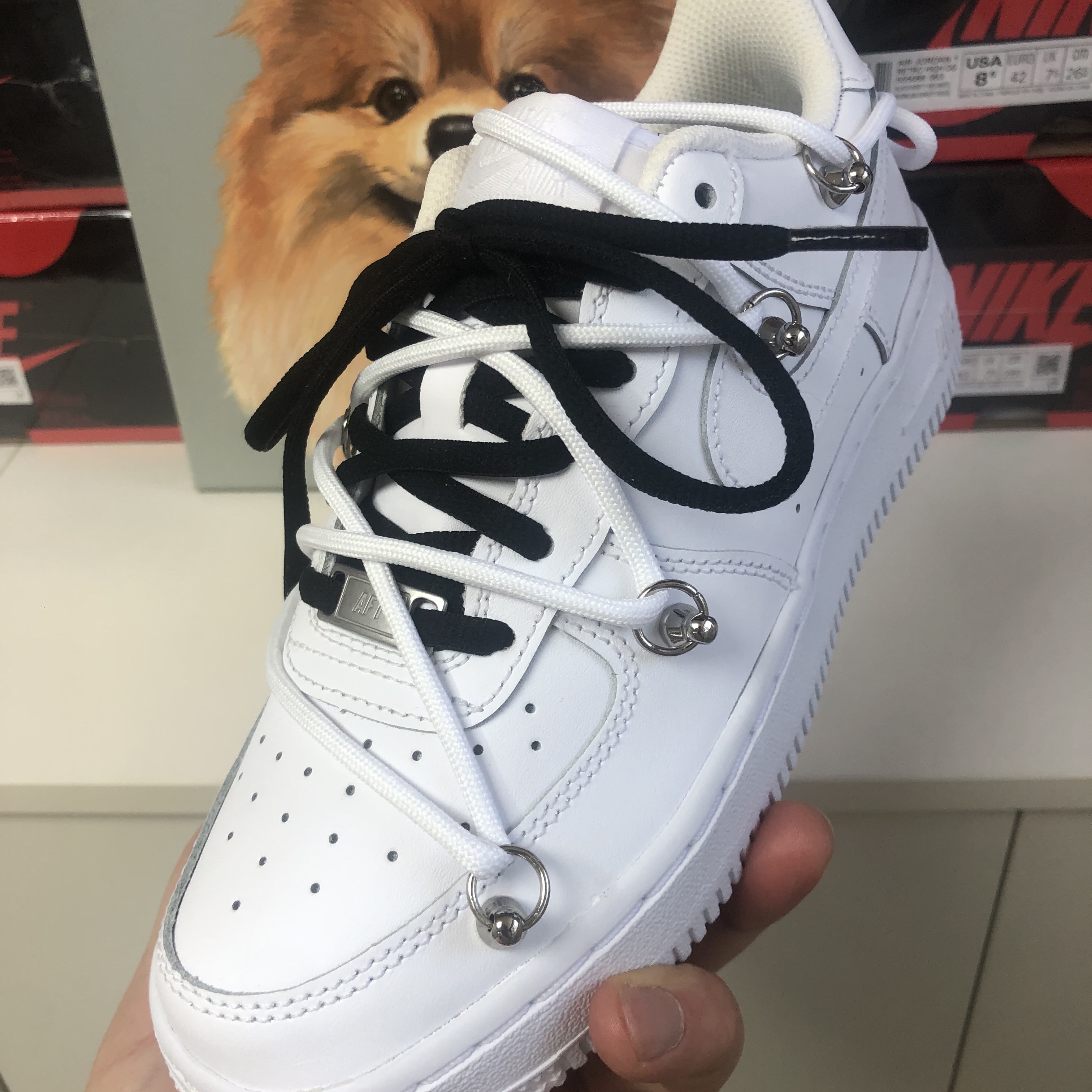 (GS) Nike Air Force 1 LE White 착용 스타일