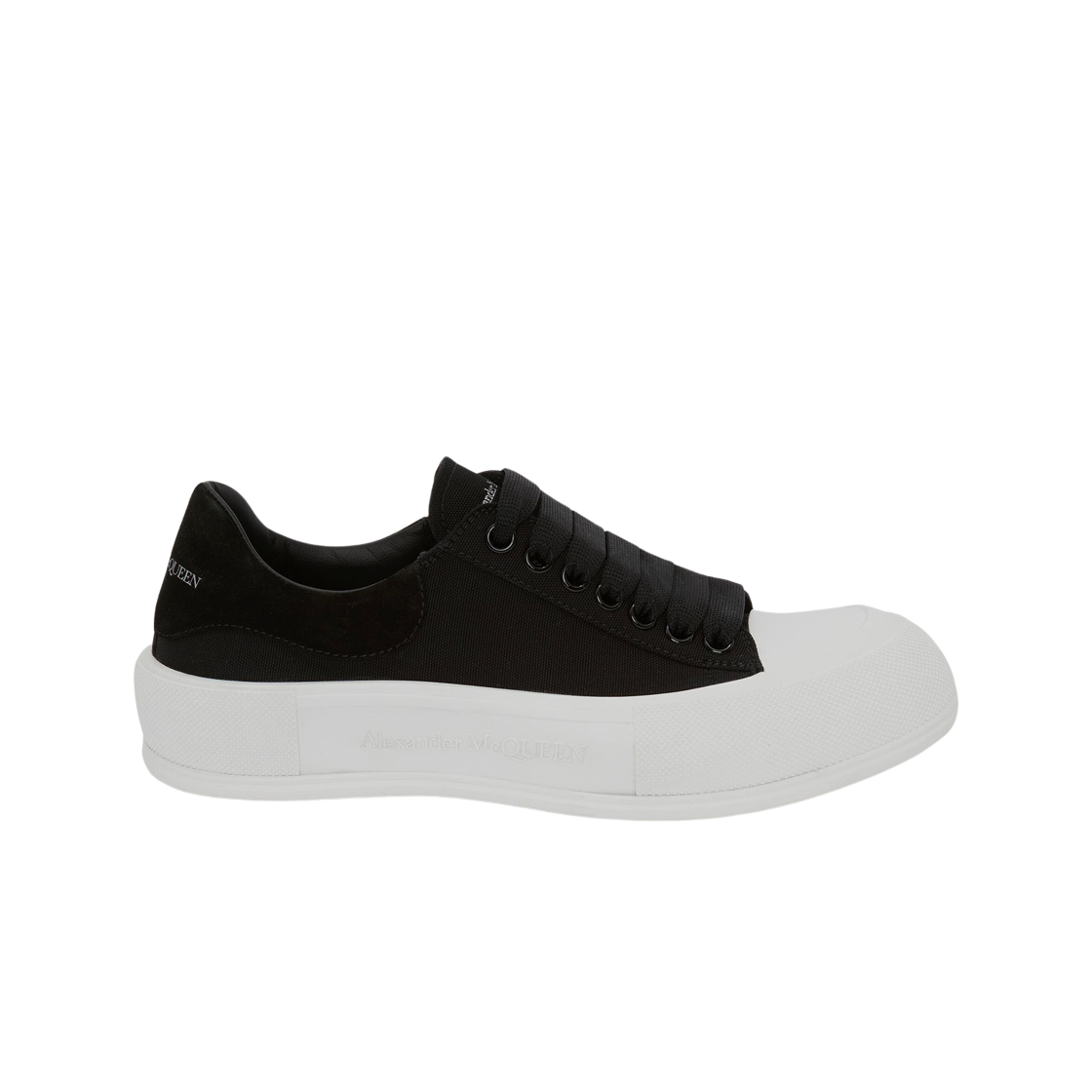 알렉산더 맥퀸 데크 레이스업 플림솔 블랙 화이트(Alexander McQueen Deck Lace-Up Plimsoll Black White) - 1