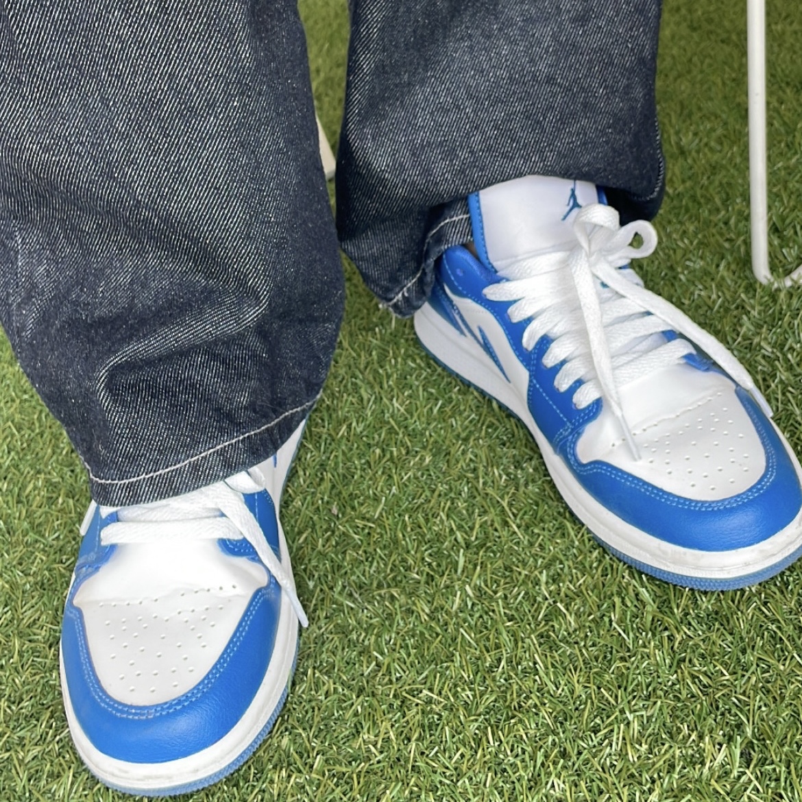 (W) Jordan 1 Low White Dark Marina Blue 착용 스타일
