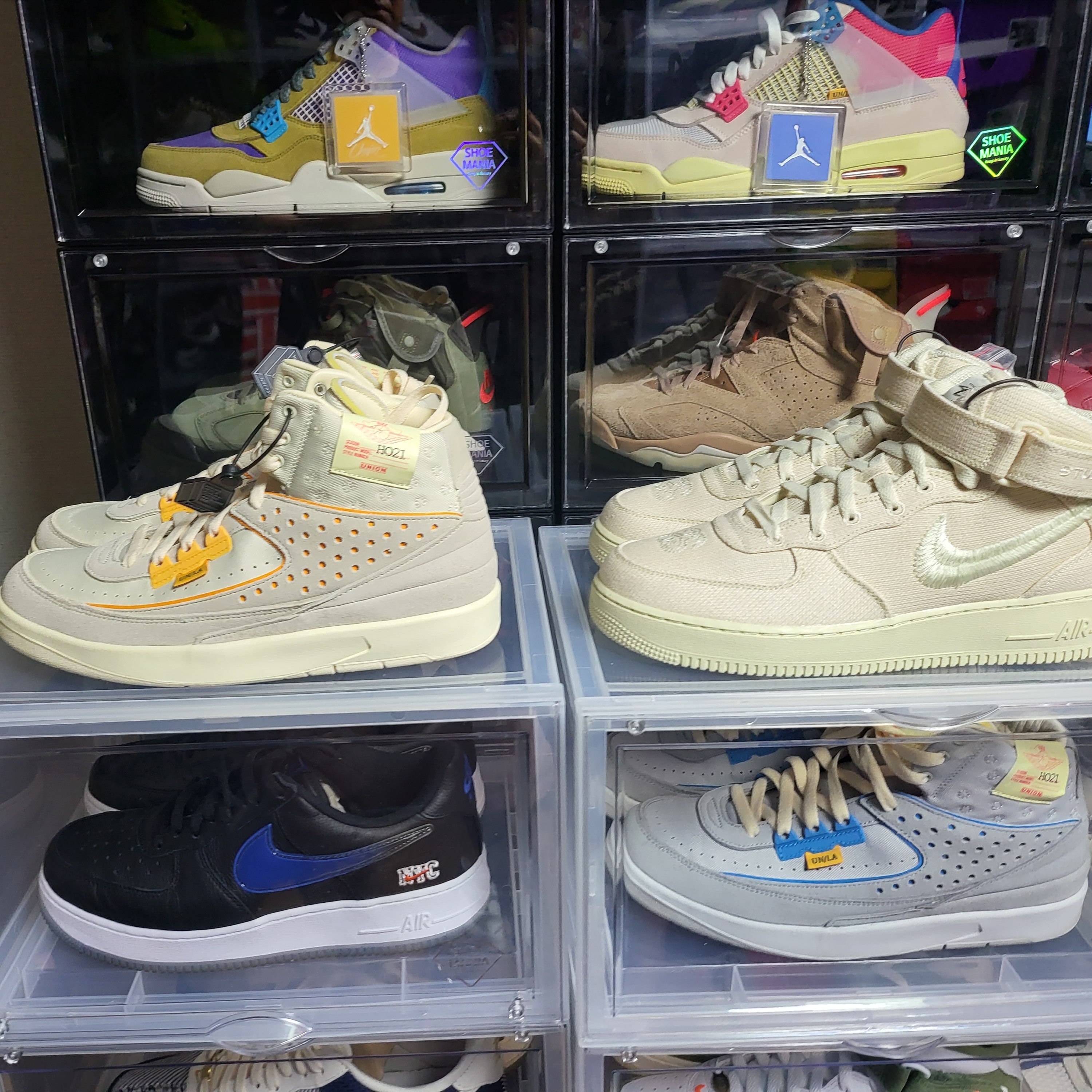 Nike x Stussy Air Force 1 '07 Mid SP Fossil, Jordan 2 x Union Retro SP Rattan 착용 스타일 - 4