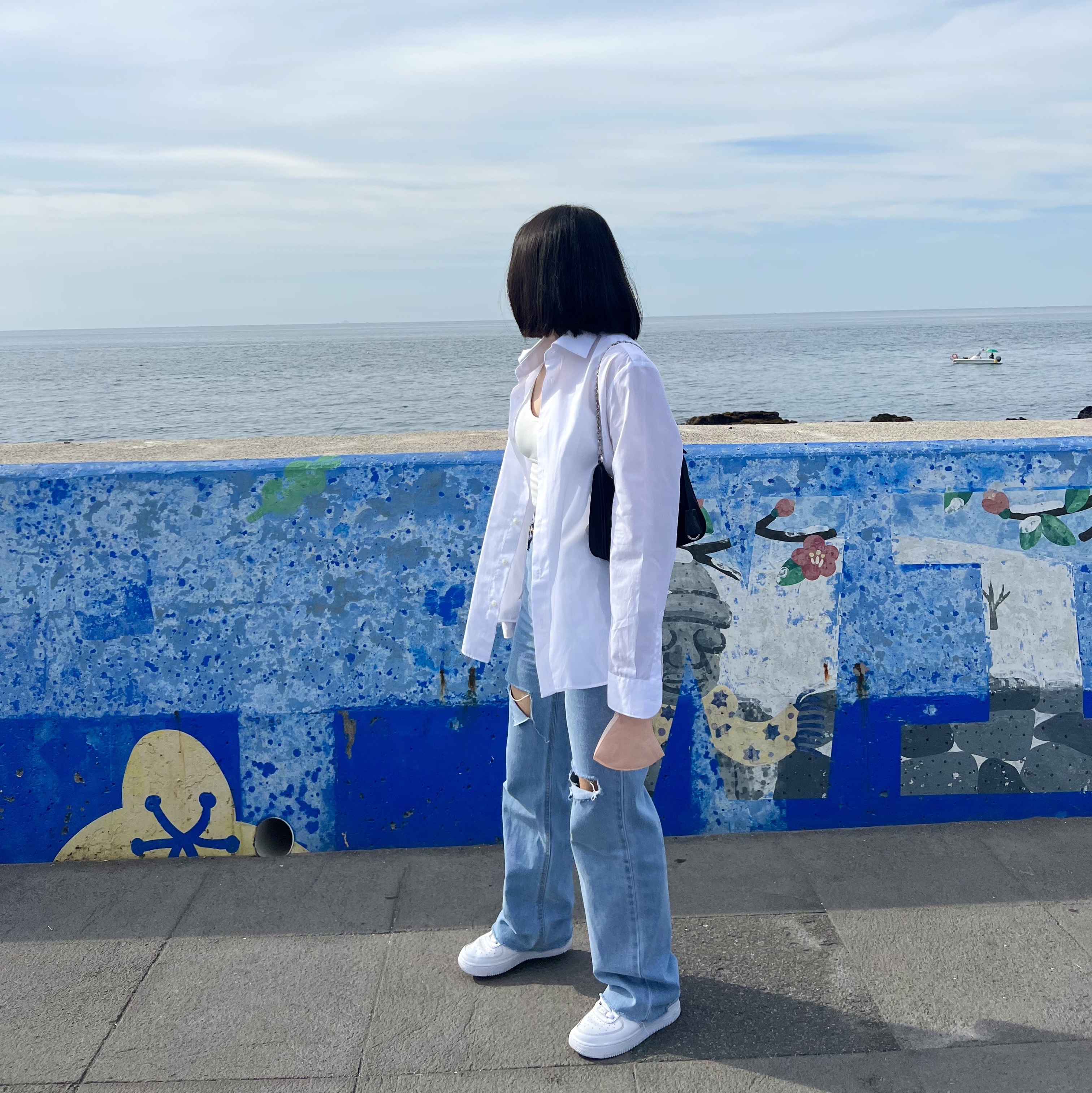 Nike Air Force 1 '07 Low White, (W) Nike Air Force 1 '07 Low White 착용 스타일 - 3