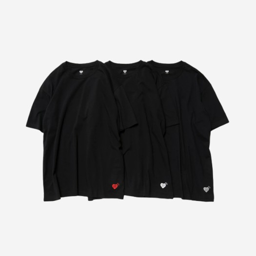 휴먼 메이드 티셔츠 블랙 (3팩)