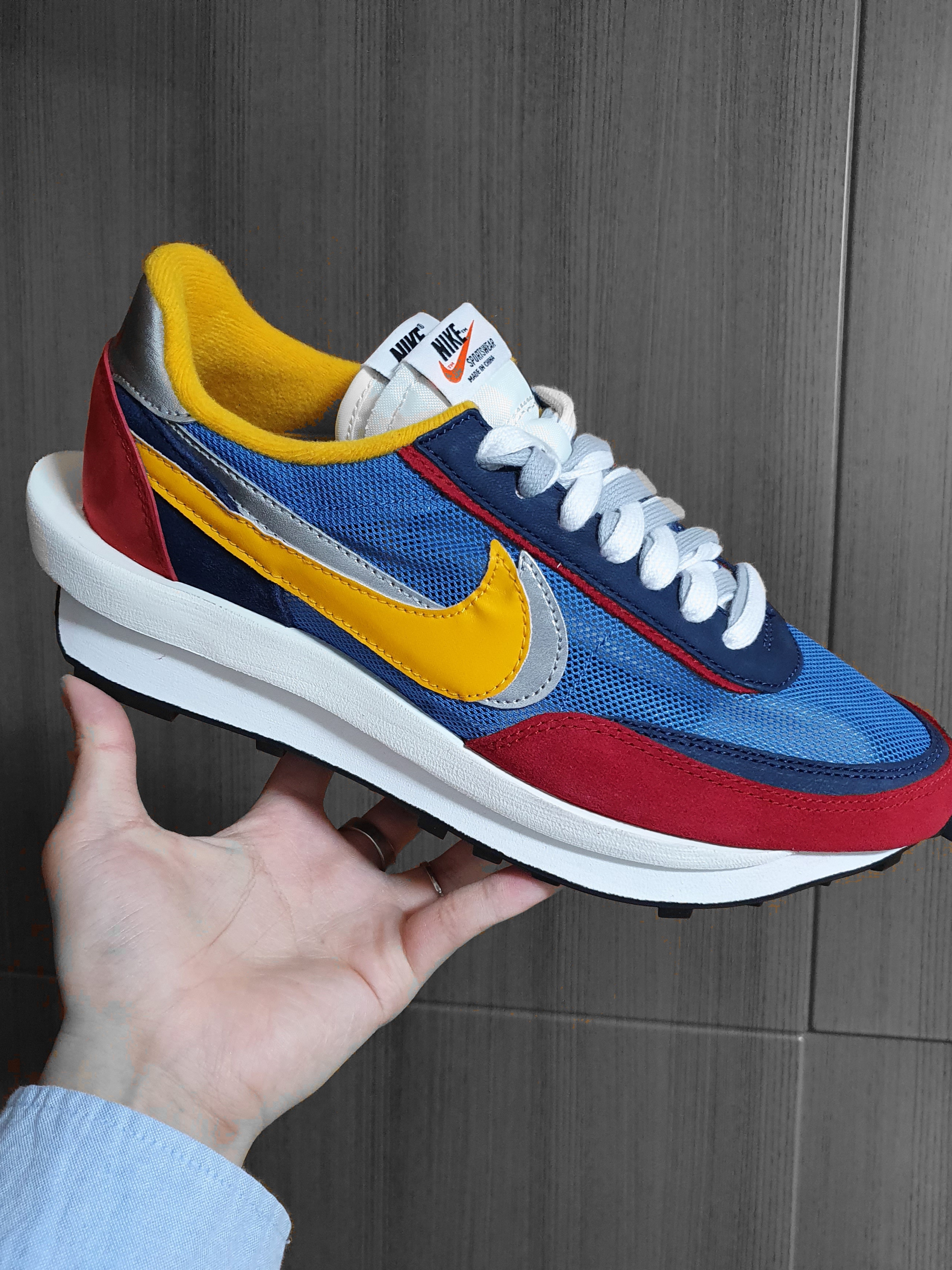 Nike x Sacai LDWaffle Blue Multi 착용 스타일 - 1