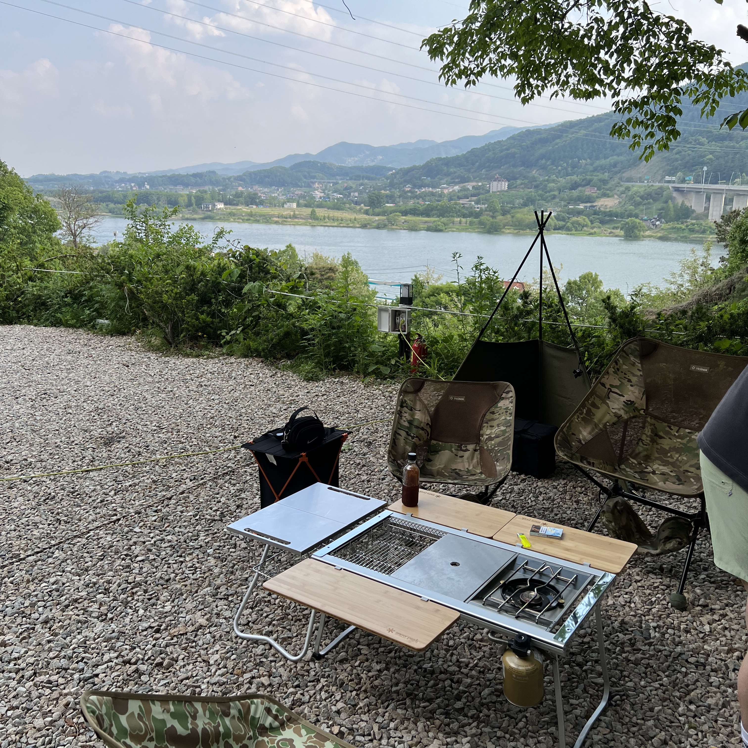 Snow Peak Bamboo Sliding Extension Long, Snow Peak Flat Burner (Korean Ver.) 착용 스타일